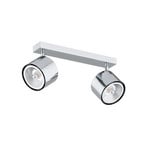 Chloe downlight, adjustable, 2-bulb, chrome-plated steel
