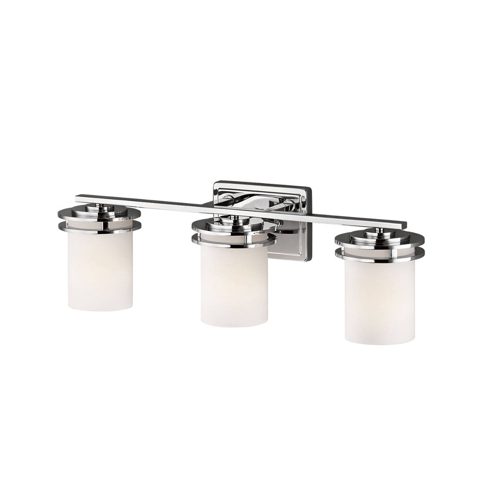 KICHLER Applique LED Hendrik IP44 chromée/verre 3 lampes