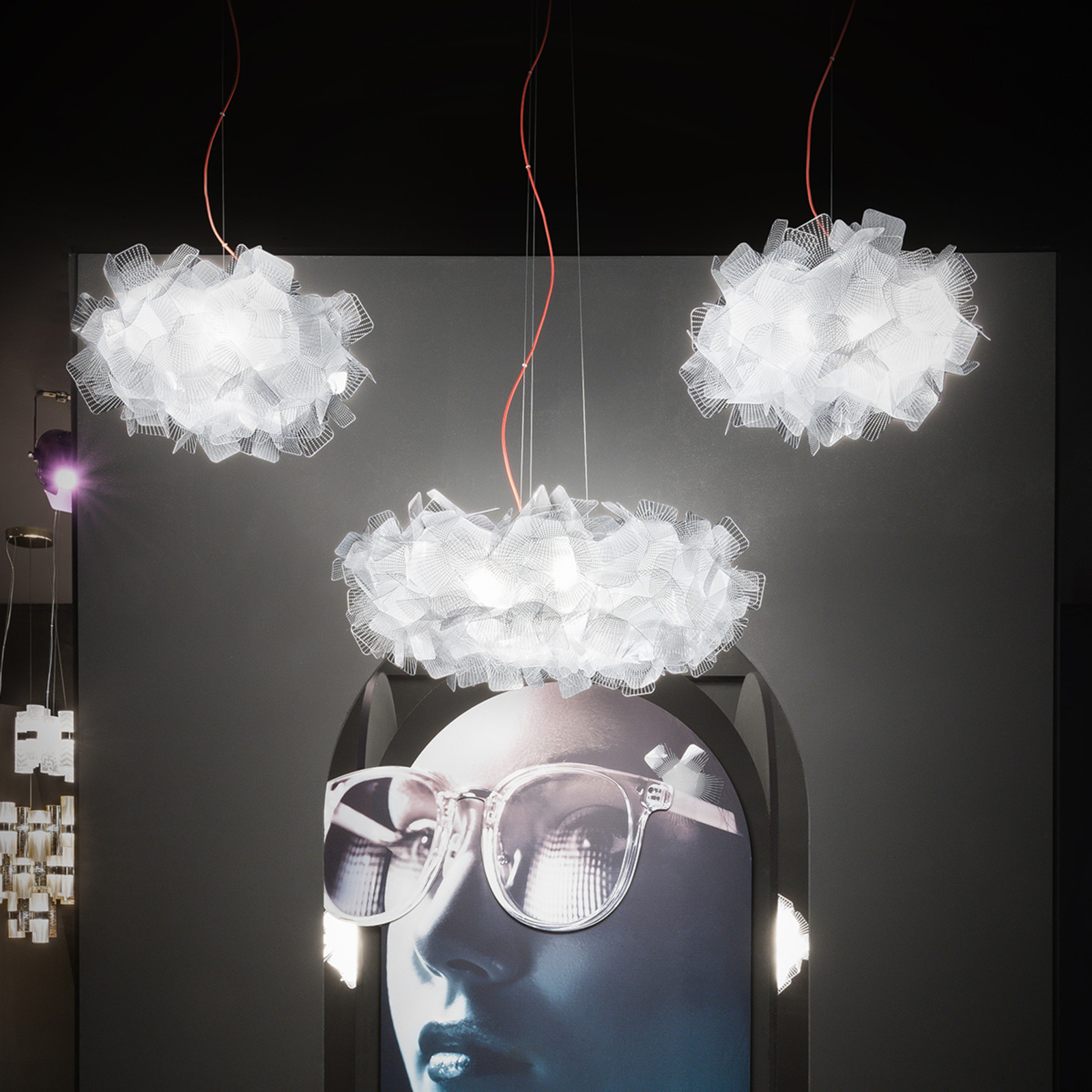 Slamp Clizia Pixel Hängelampe, Kabel rot