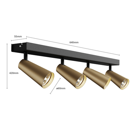 Lucande Angelina Deckenlampe messing-gold, 4-fl.