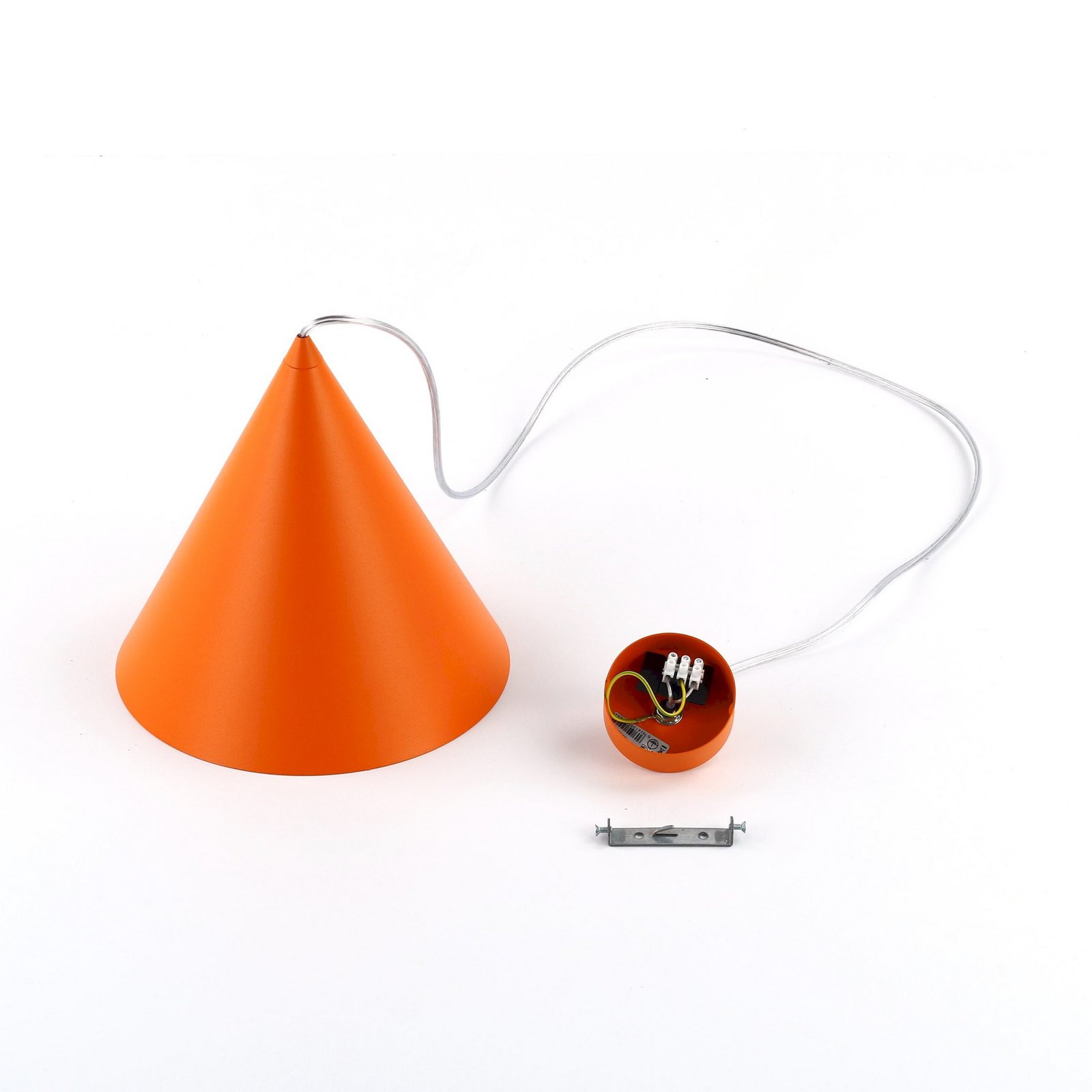 Cono pendant light, 1-bulb, Ø 25 cm, orange, E27