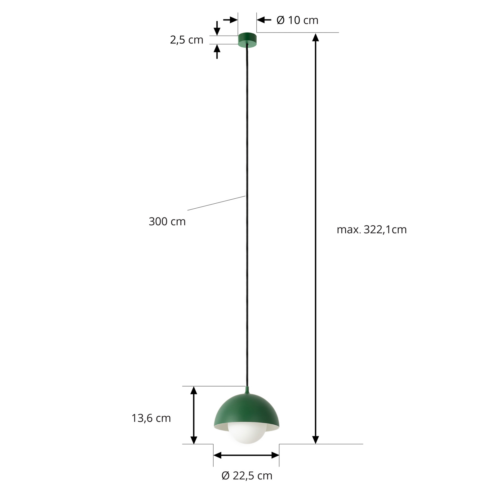 Hide Pendelleuchte Ø17 Green - NOLA