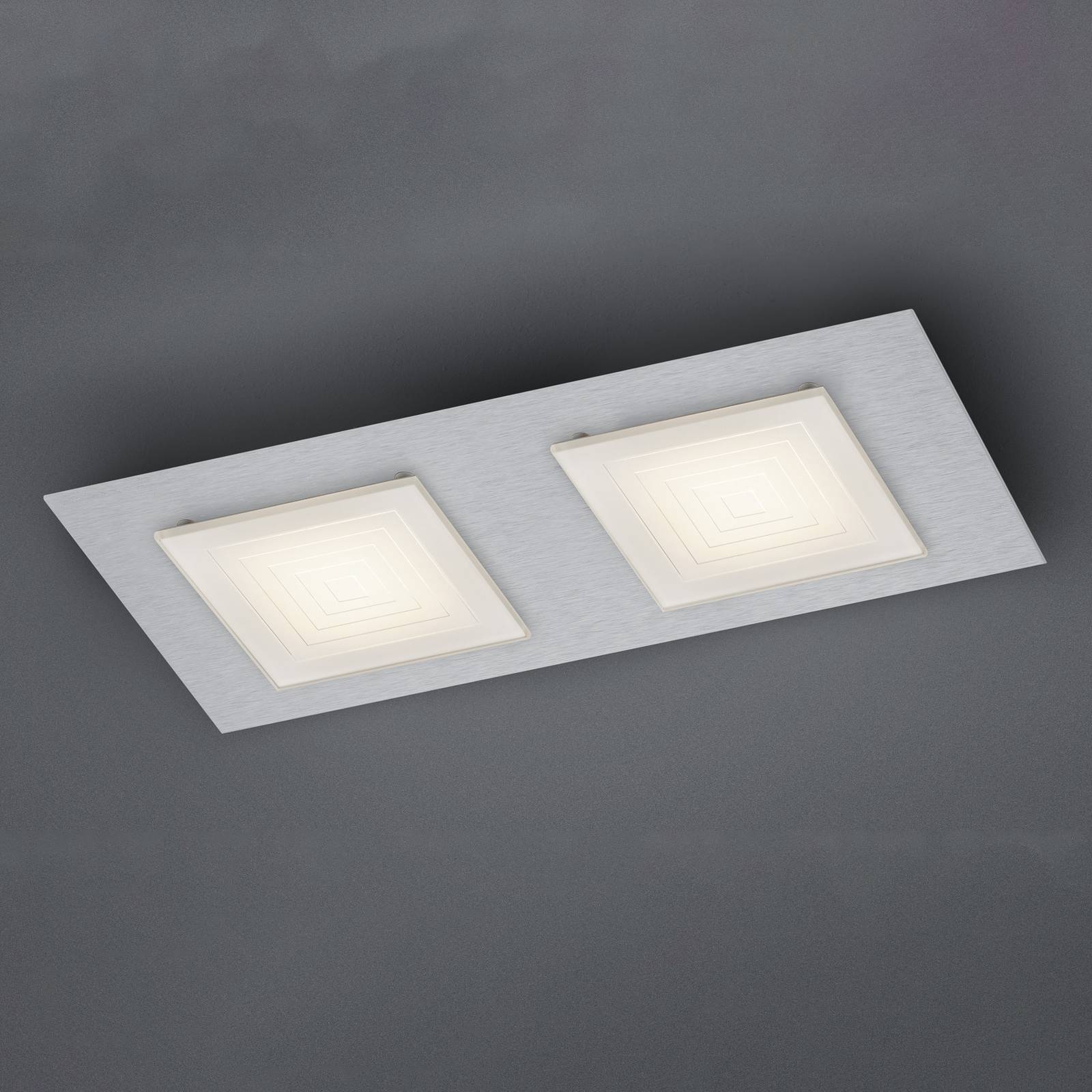 BANKAMP Ino LED plafondlamp 2-lamps zilver