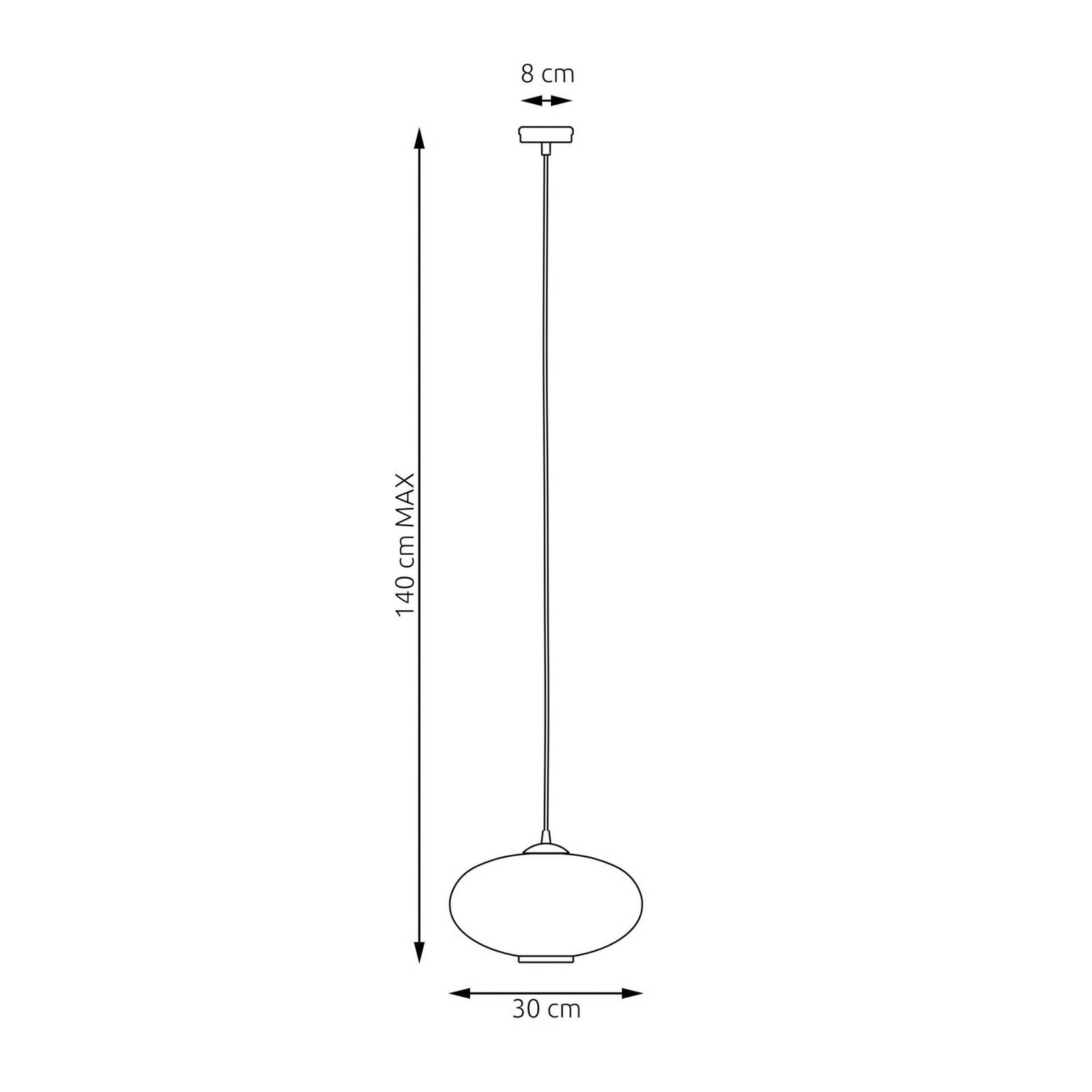 Lampa do jadalni Coco, Ø 30 cm, czarny/opal, szkło