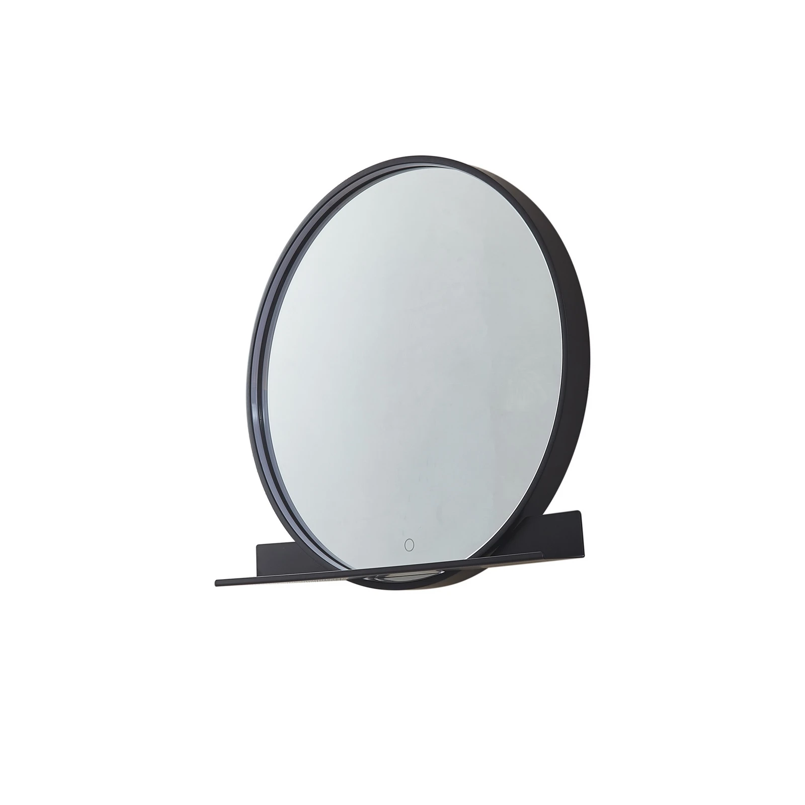 Lustro Lucande LED Miren, czarny, aluminium, CCT, półka