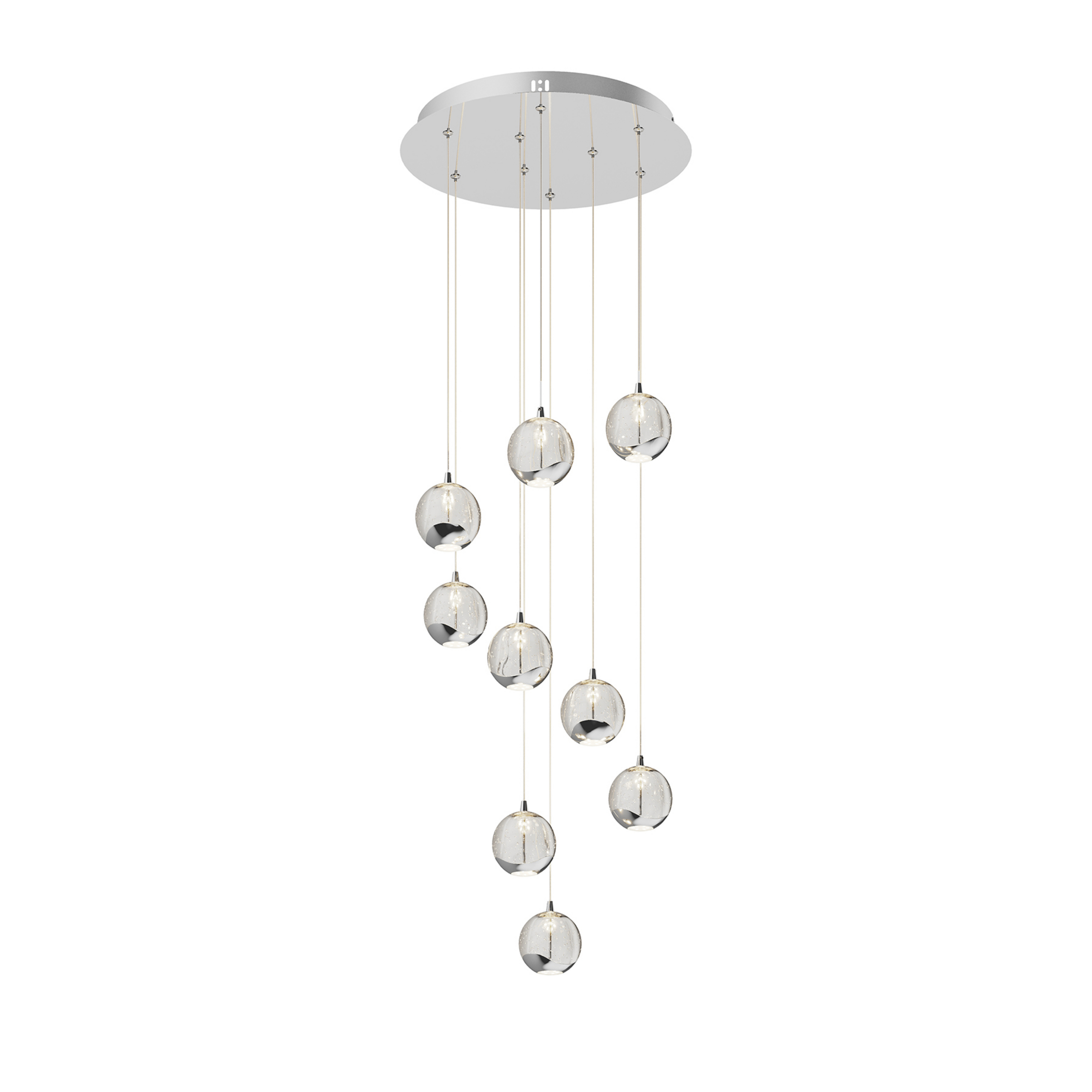 Hayley 9 hanglamp Clear/Chrome - Lucande