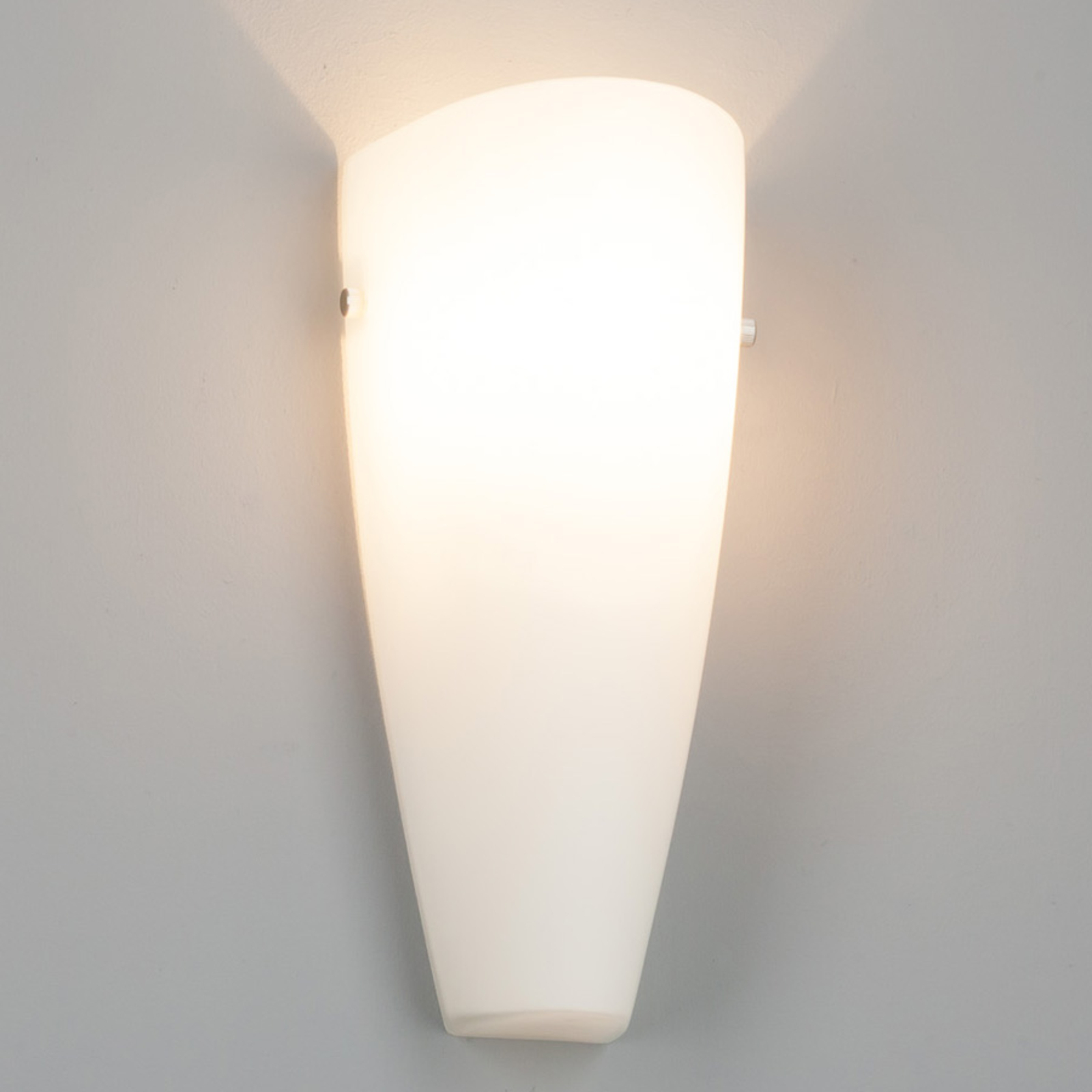 Skleněná nástěnná lampa Hermine, bílá