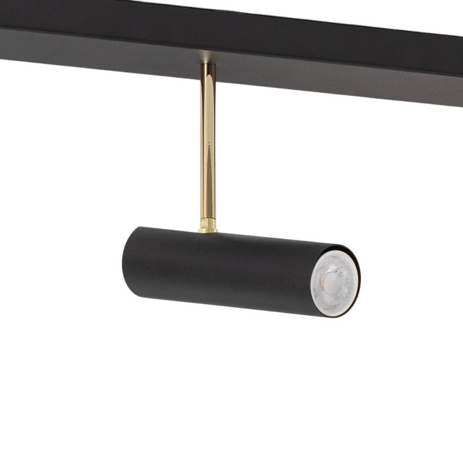 Lampa sufitowa Axion, 5-punktowa, czarny/złoty, długi, stalowy