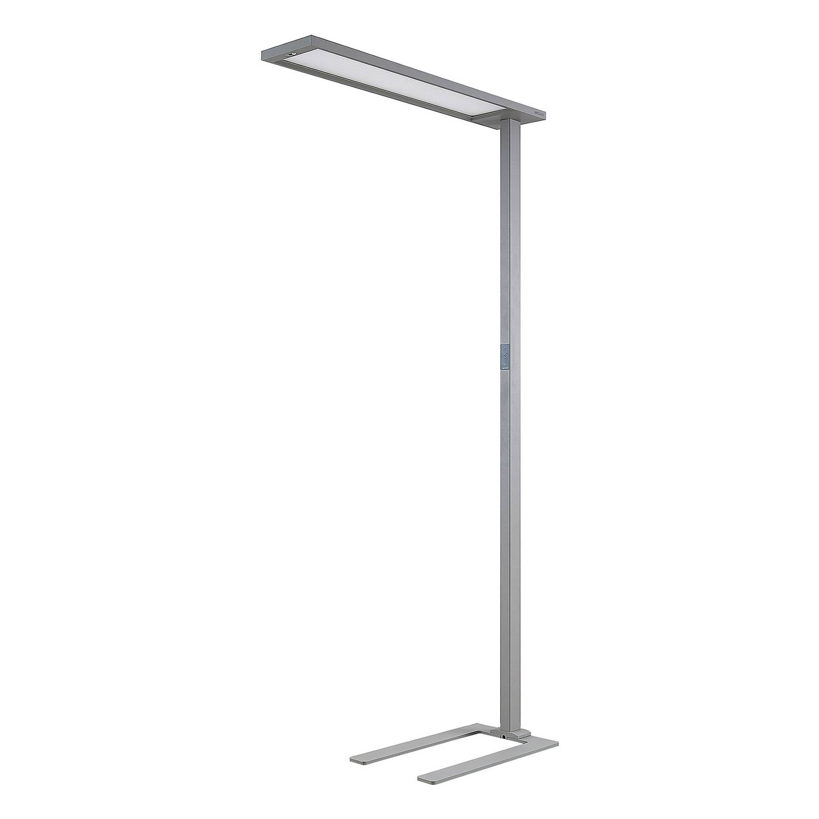 Arcchio Pridos LED office floor lamp, sensor, CCT, for Workroom / Office, aluminium, plastic, 100 W, L: 100.6 cm, W: 33.6 cm, H: 198 cm