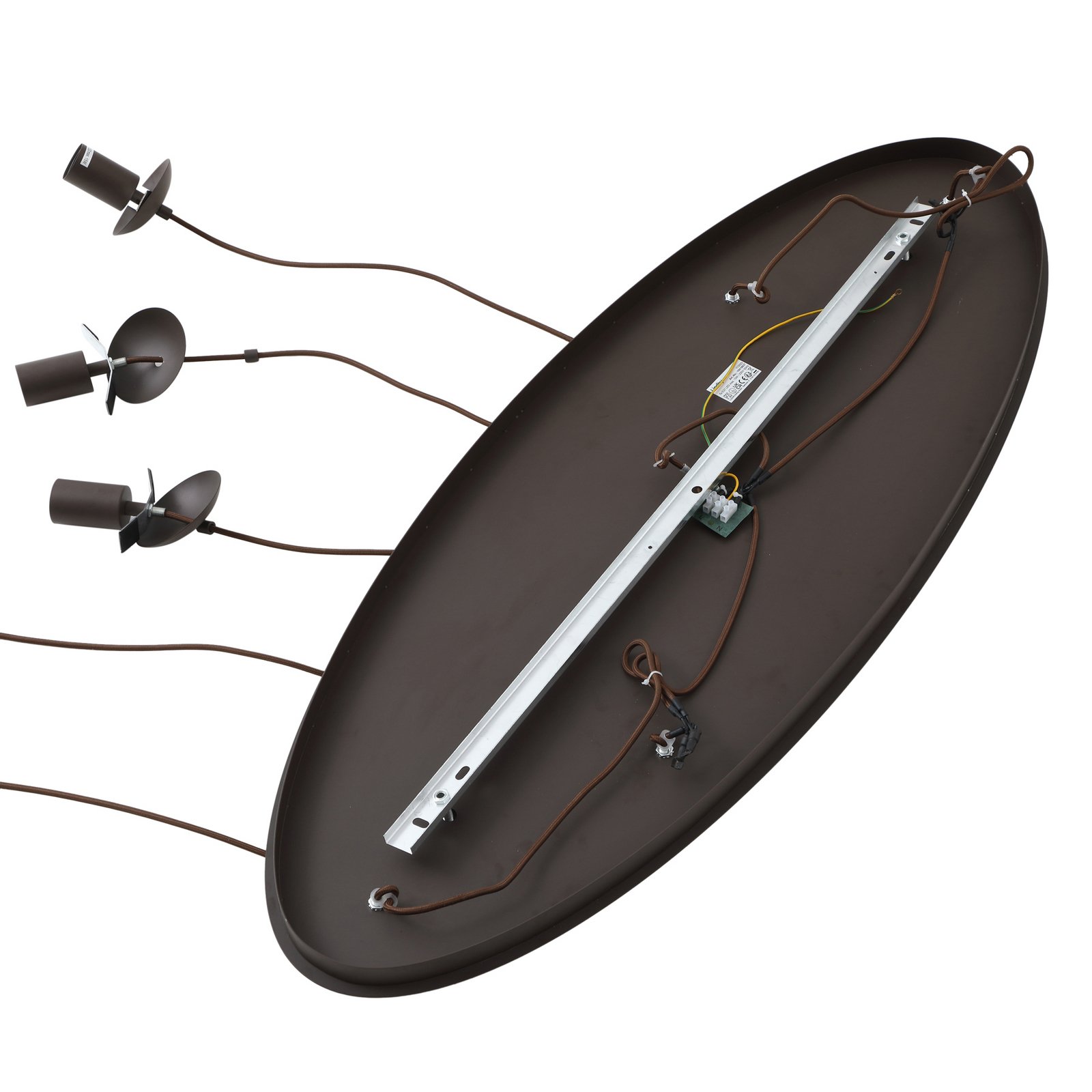 Valentina 5 Oval Pendant Smoked Grey/Coffee - Lindby