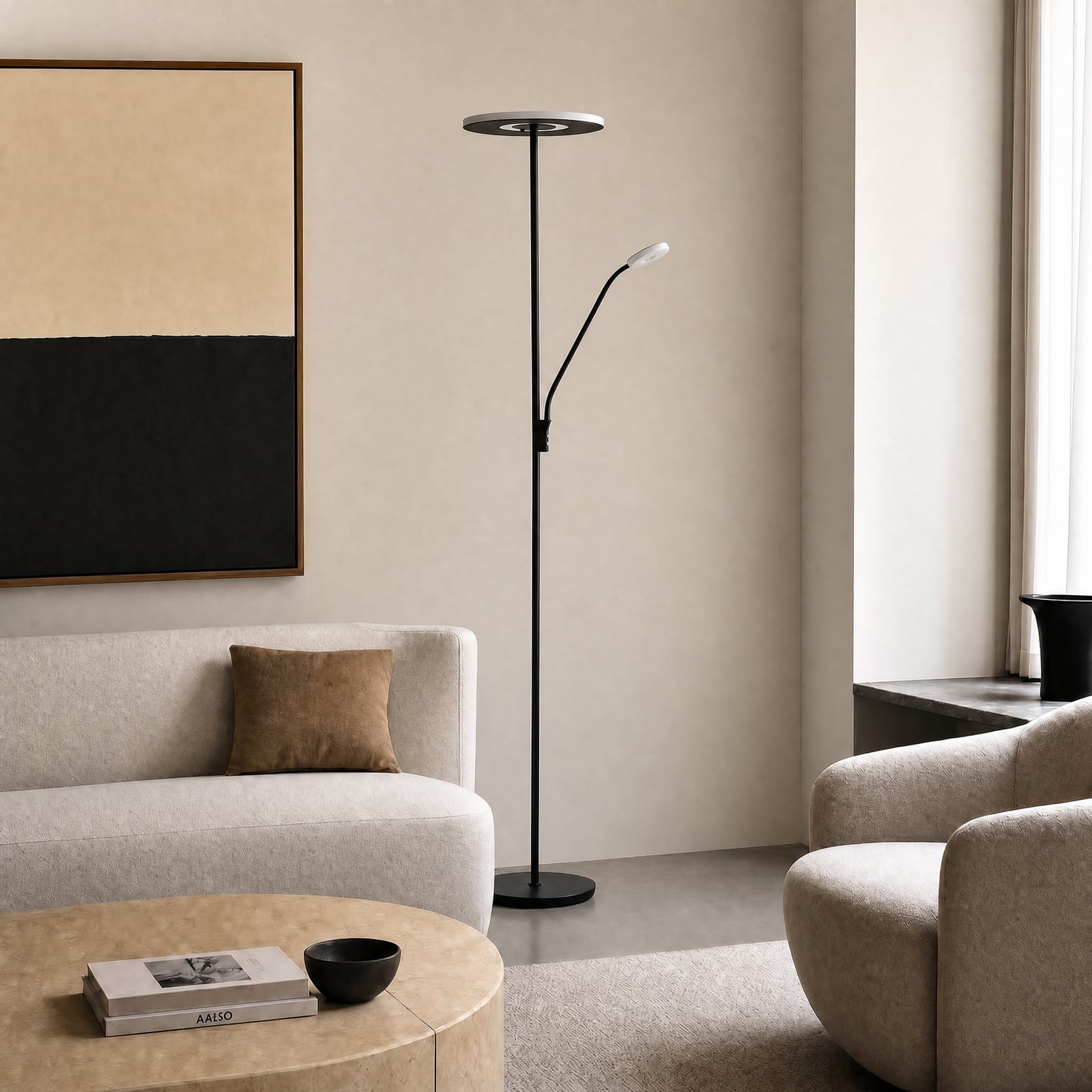Raymond LED-golvlampa, läslampa, 180 cm, svart, metall, CCT – Lucande Raymond LED-golvlampa, läslampa, 180 cm, svart, metall, CCT – Lucande