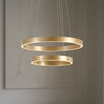 Lucande Yonam LED viseća svjetiljka, Ø 60 cm, 2 žarulje, zlatna, CCT