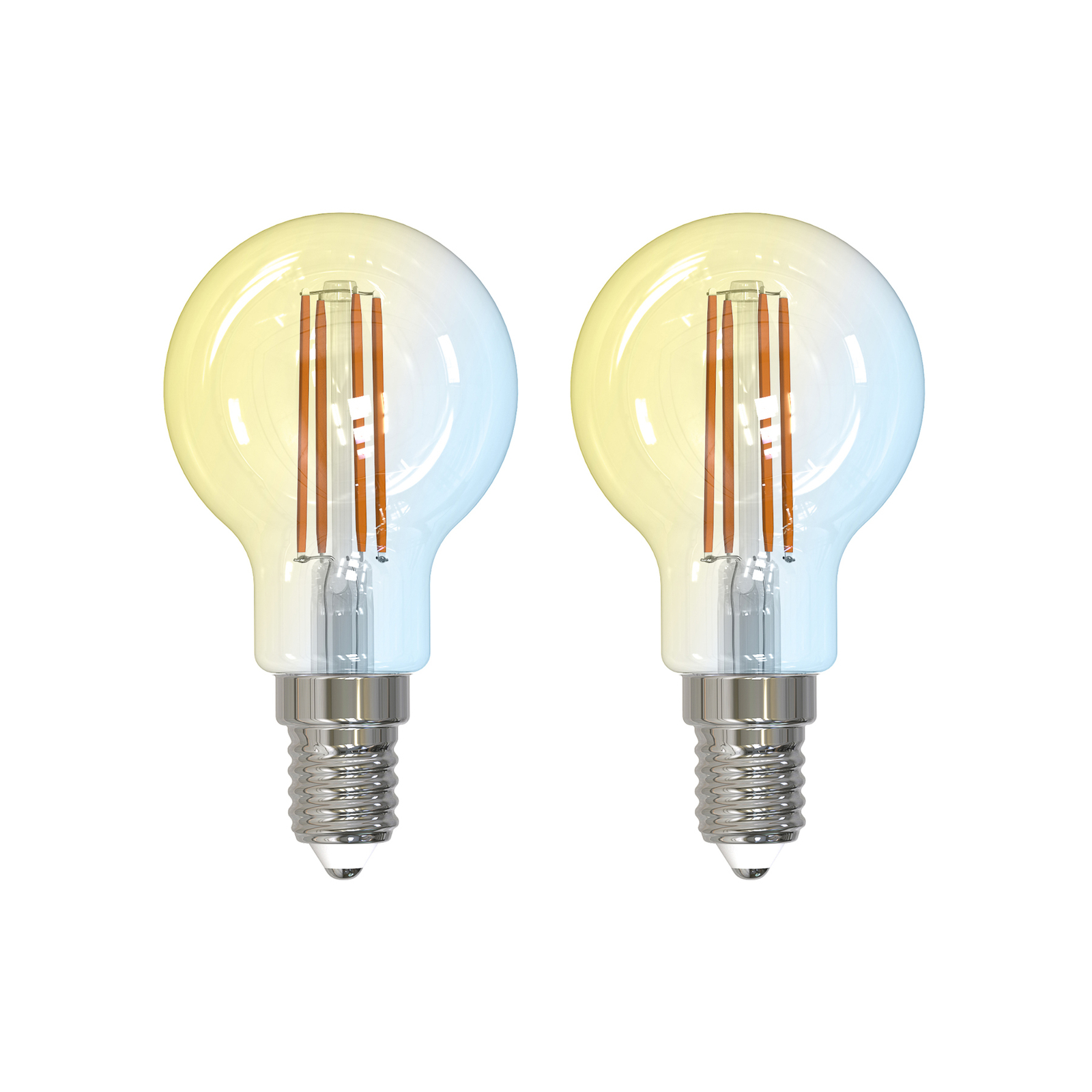 LUUMR Smart LED-Tropfenlampe 2er-Set E14 4,2W CCT klar Tuya
