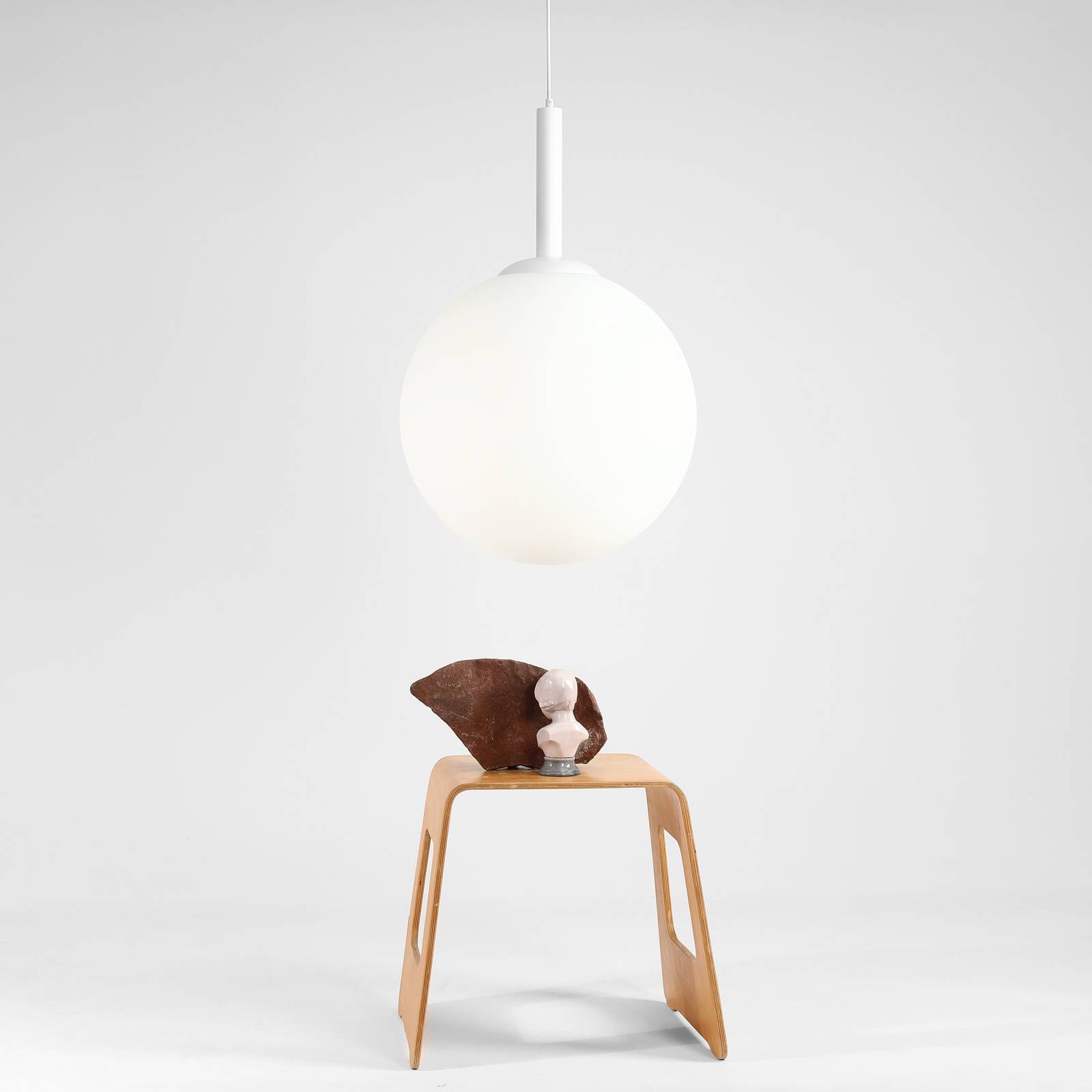 Pendelleuchte Bosso, einflammig weiß 50 cm