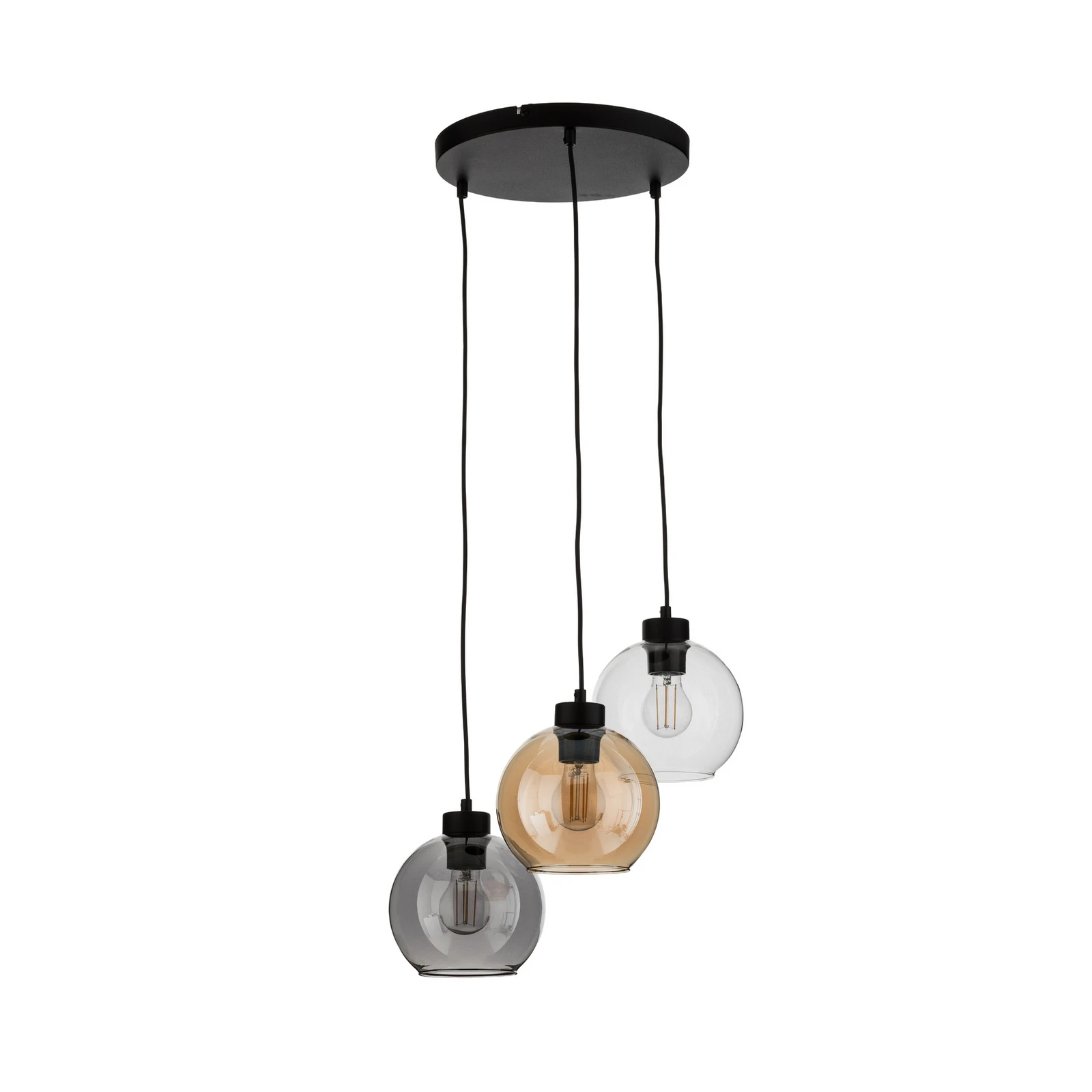 Riippuvalaisin Cubus, Ø 50 cm, 3-lamppuinen, kirkas/hunajainen ruskea, lasi