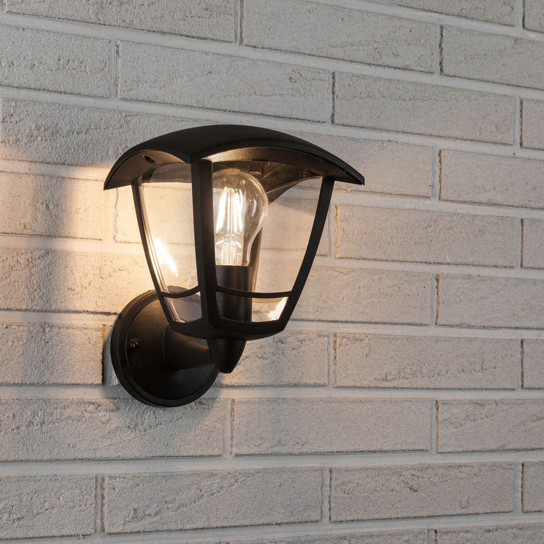 Paulmann Classic curved outdoor wall light up, plastic, glass, E27, 12 W, energy efficiency: A++, H: 23 cm