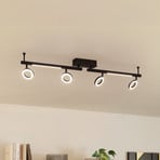 LED spot de tavan Cardillio 2 negru cu patru inele