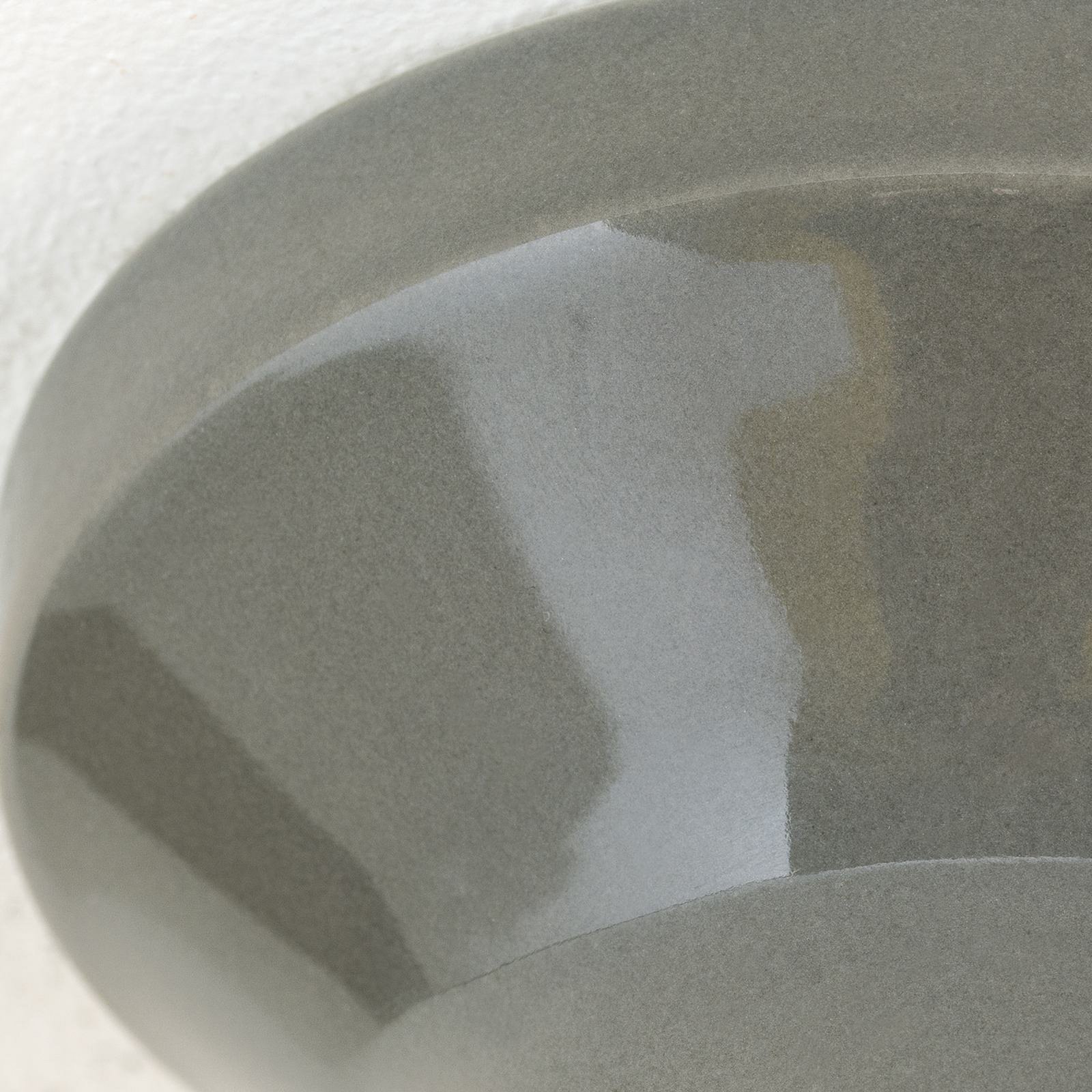 Plafonnier Frost, gris, céramique, E27