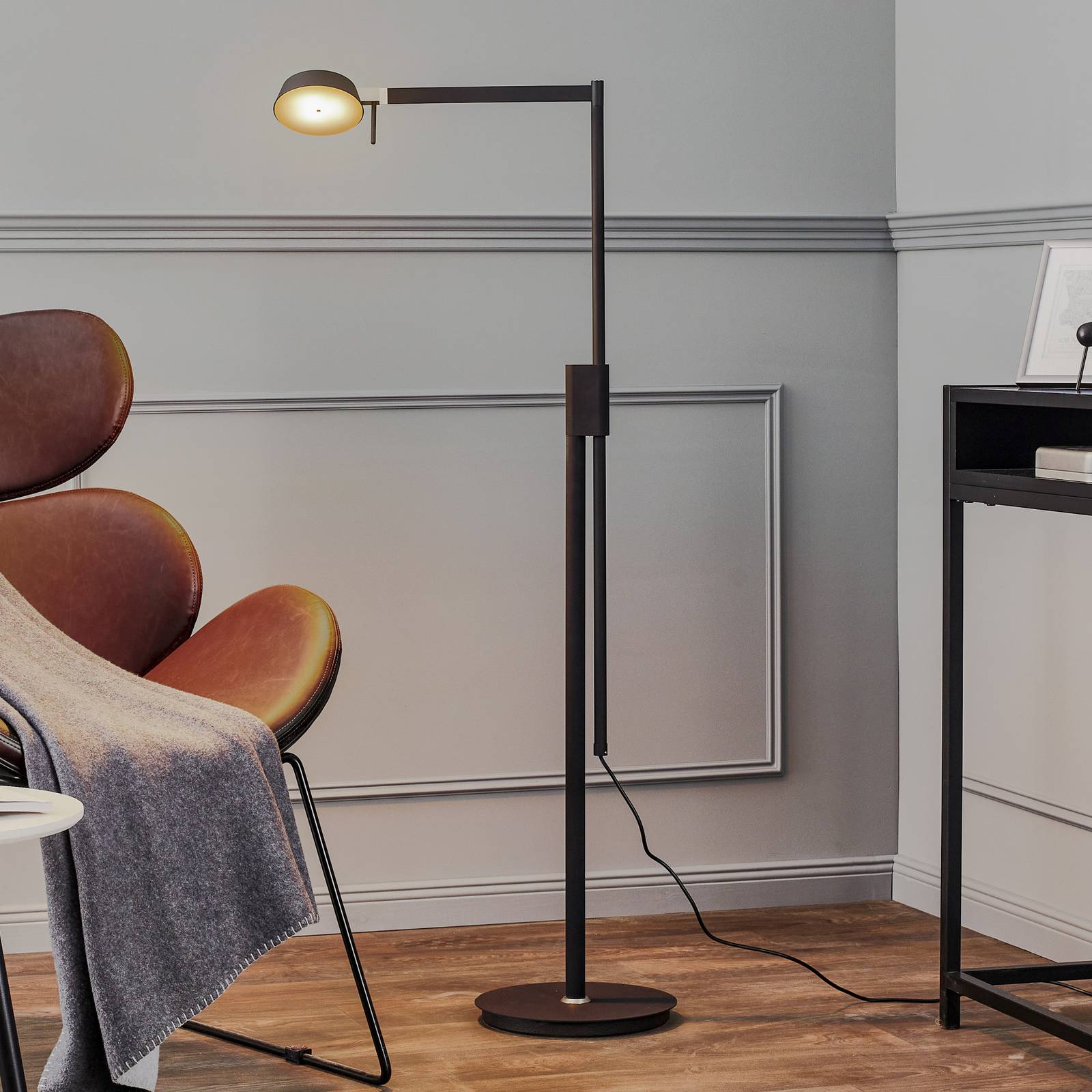 Rothfels Ulrik lampe sur pied LED noir nickel