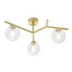 Camely ceiling lamp, brushed gold/clear, 3-bulb
