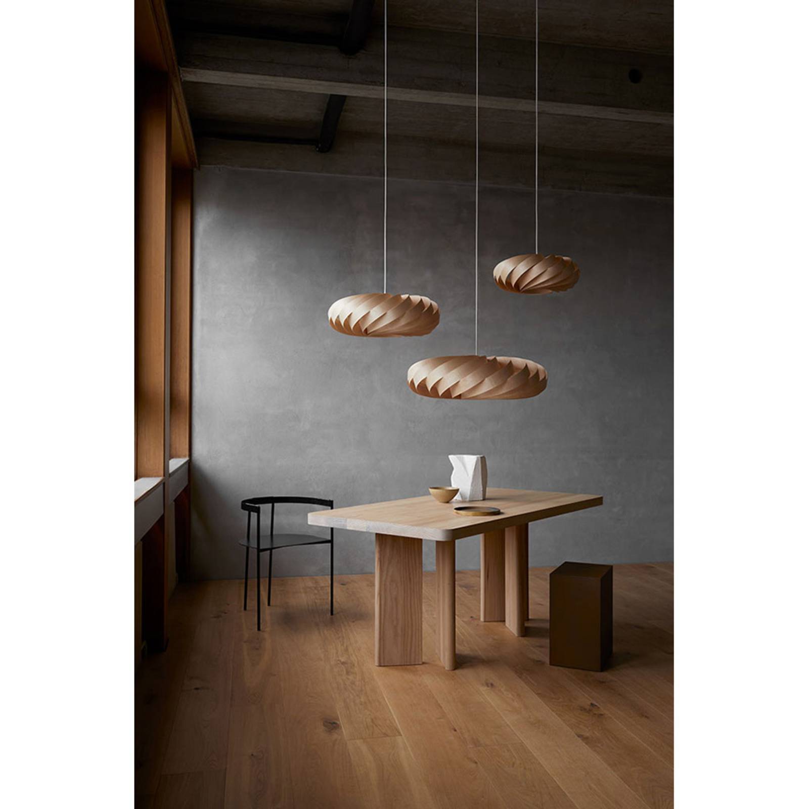 Lampa wisząca Tom Rossau TR5, średnica 40 cm, kolor naturalny, drewno brzozowe
