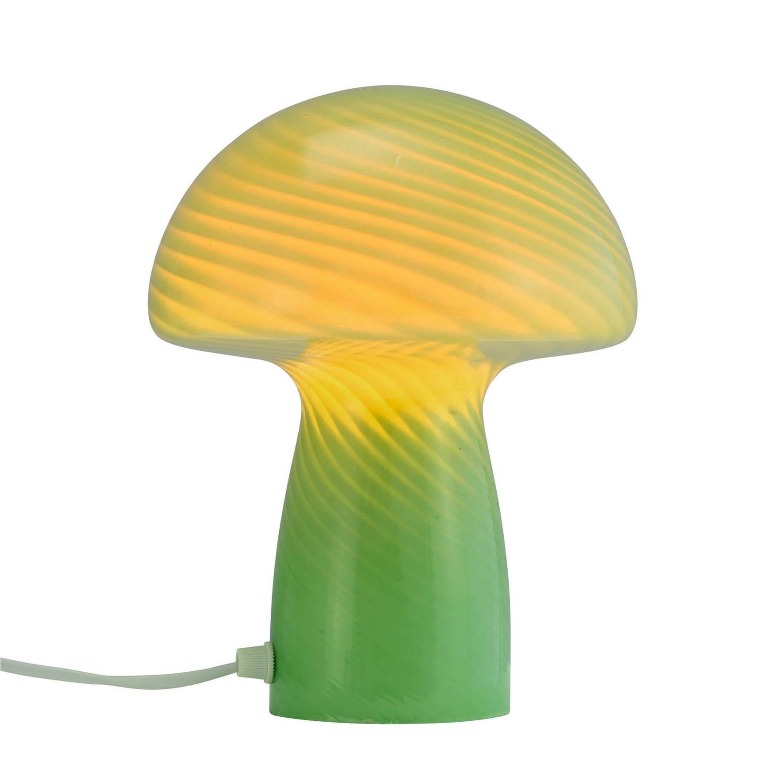 Dyberg Larsen Tischlampe Mushroom, grün, Höhe 23 cm, Glas günstig online kaufen