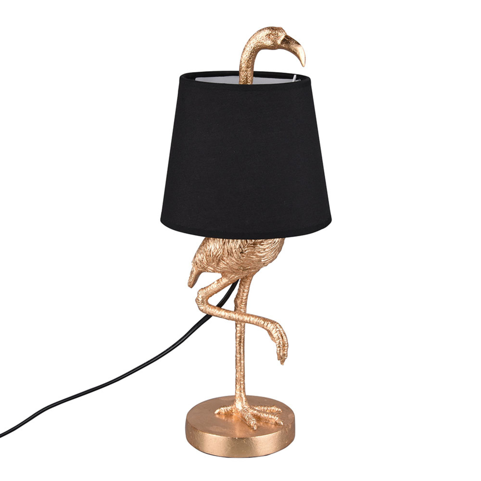 Bordlampe Lola med flamingofigur, svart/gull