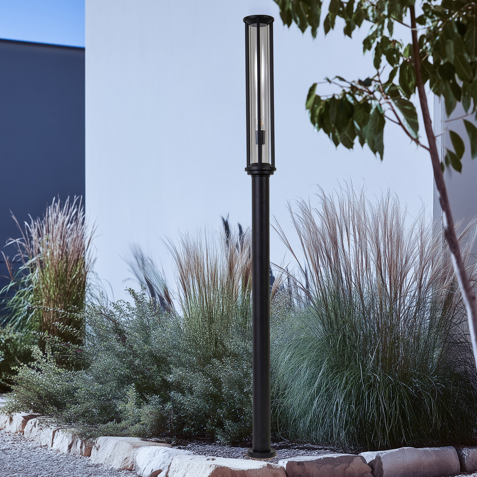 Lucande Luminaire d'extérieur Alivaro, noir, 220 cm, E27, IP65