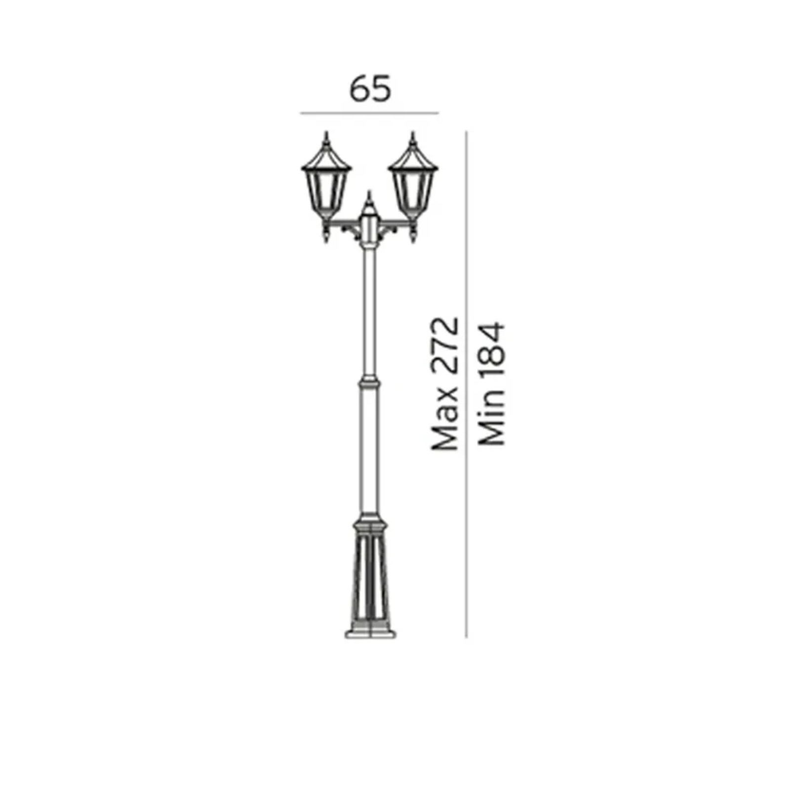 Modena 2 Lampă de Grădină de Exterior w/Suport de Ancorare Narrow Black - Norlys