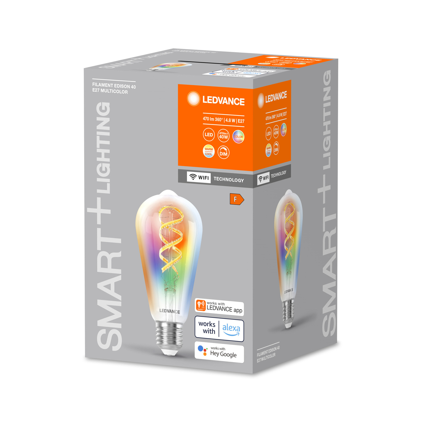 LEDVANCE SMART+ WiFi E27 4,8W Edison clar RGB CCT