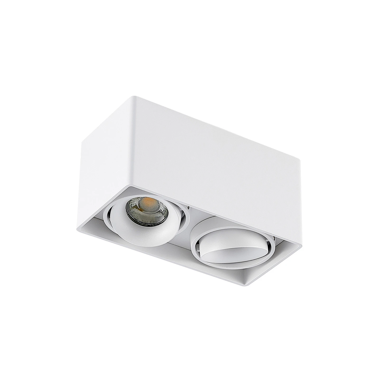 Arcchio Kubika downlight, 19 cm, alb, 2 becuri, metal