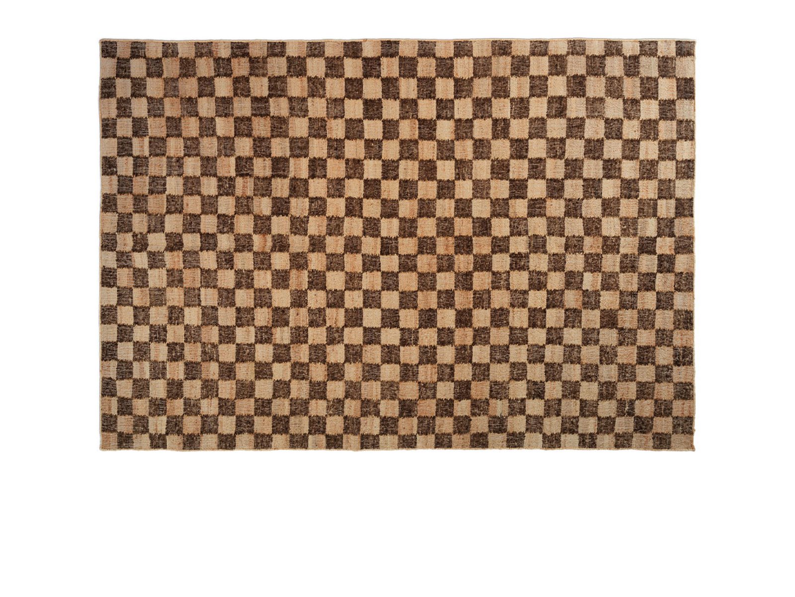 Check Wool Jute Rug 140x200 Coffee/Natural - ferm LIVING