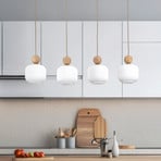 Obesna svetilka Ballo, 4-žarčasta, bež, steklo, dolžina 80 cm