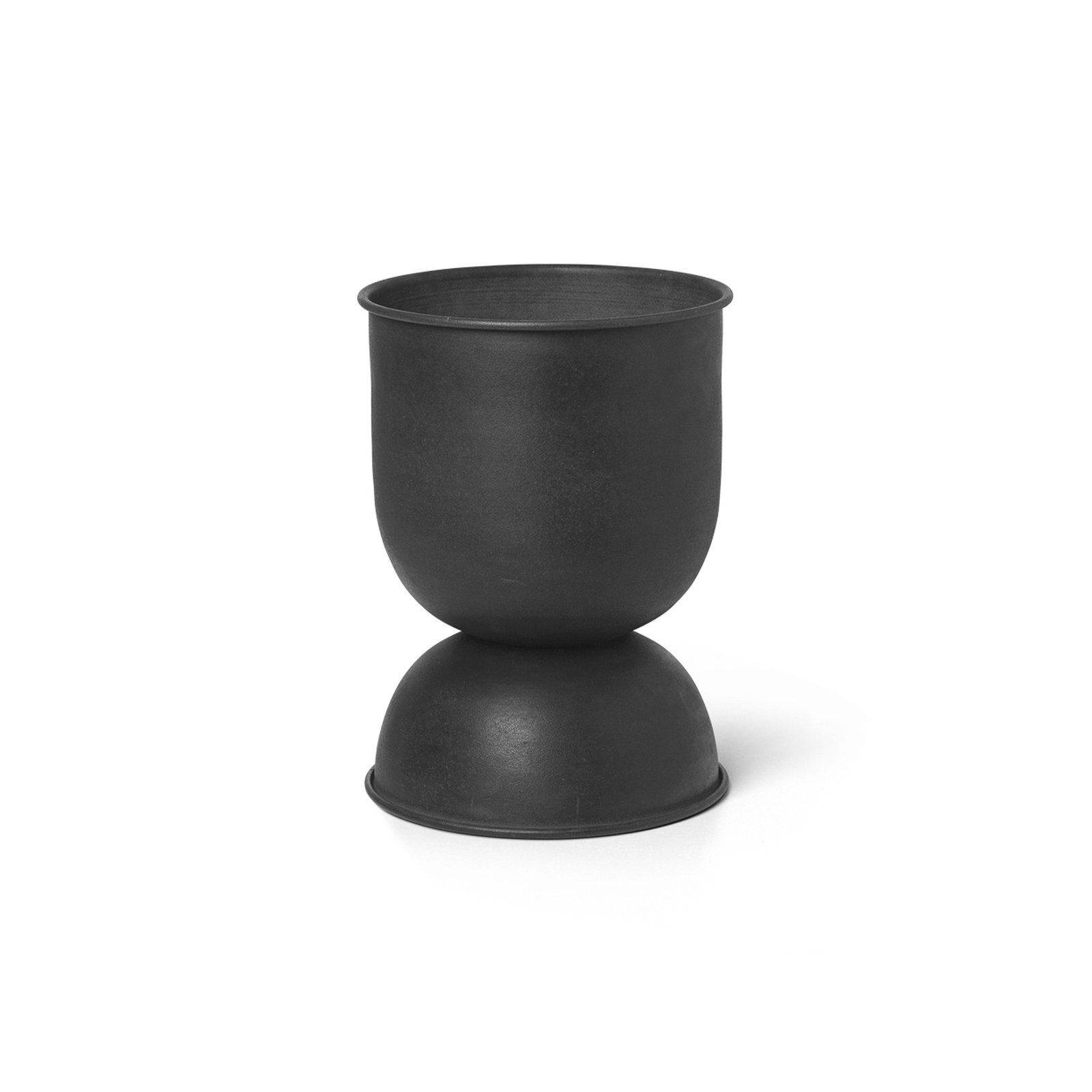 ferm LIVING Blumentopf Hourglass, schwarz, Ø 21 cm, wendbar