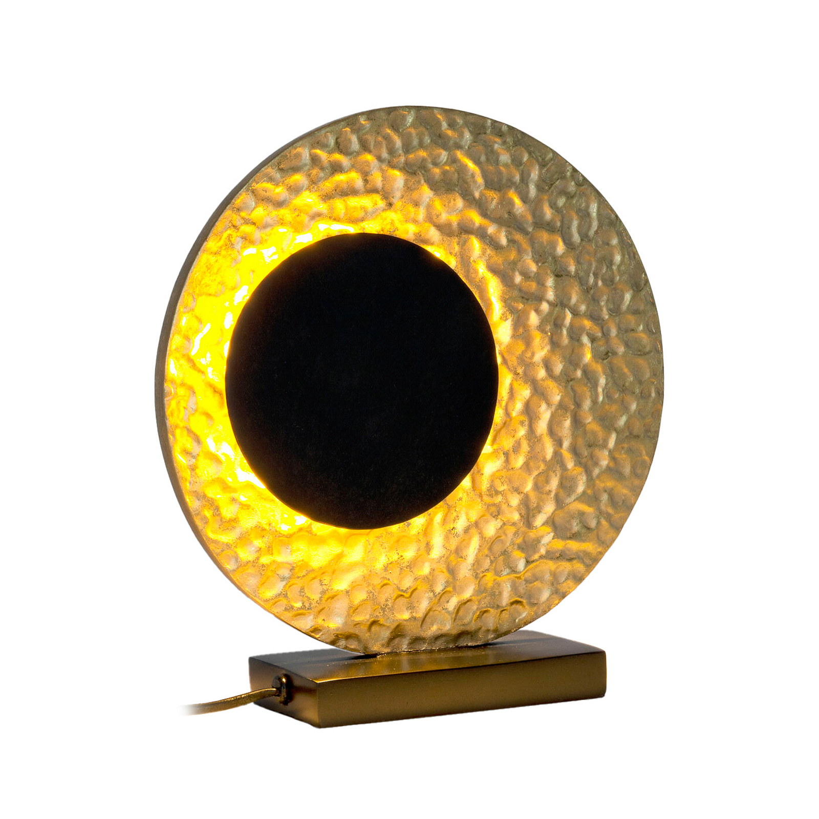 LED-Tischlampe INFINITY TAVOLO, schwarz/gold, 27 cm, Metall