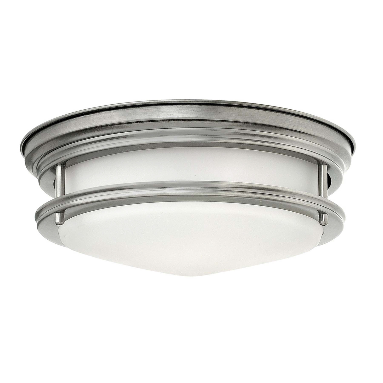 Hadrian outdoor ceiling light, antique nickel/opal white