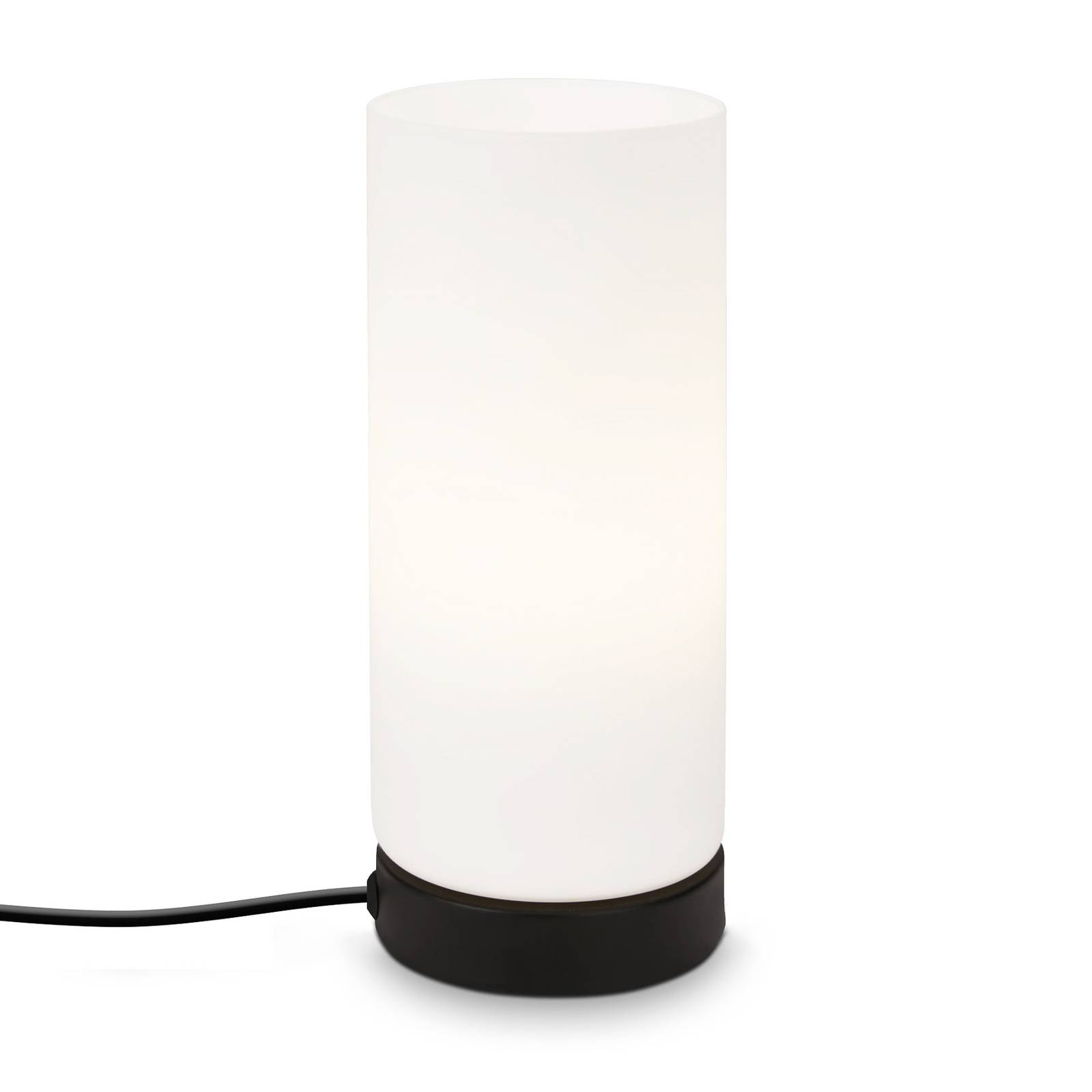 Briloner Lampada da tavolo Paipa, nero, per soggiorno / sala da pranzo, vetro, metallo, E14, 25 W, altezza: 25 cm