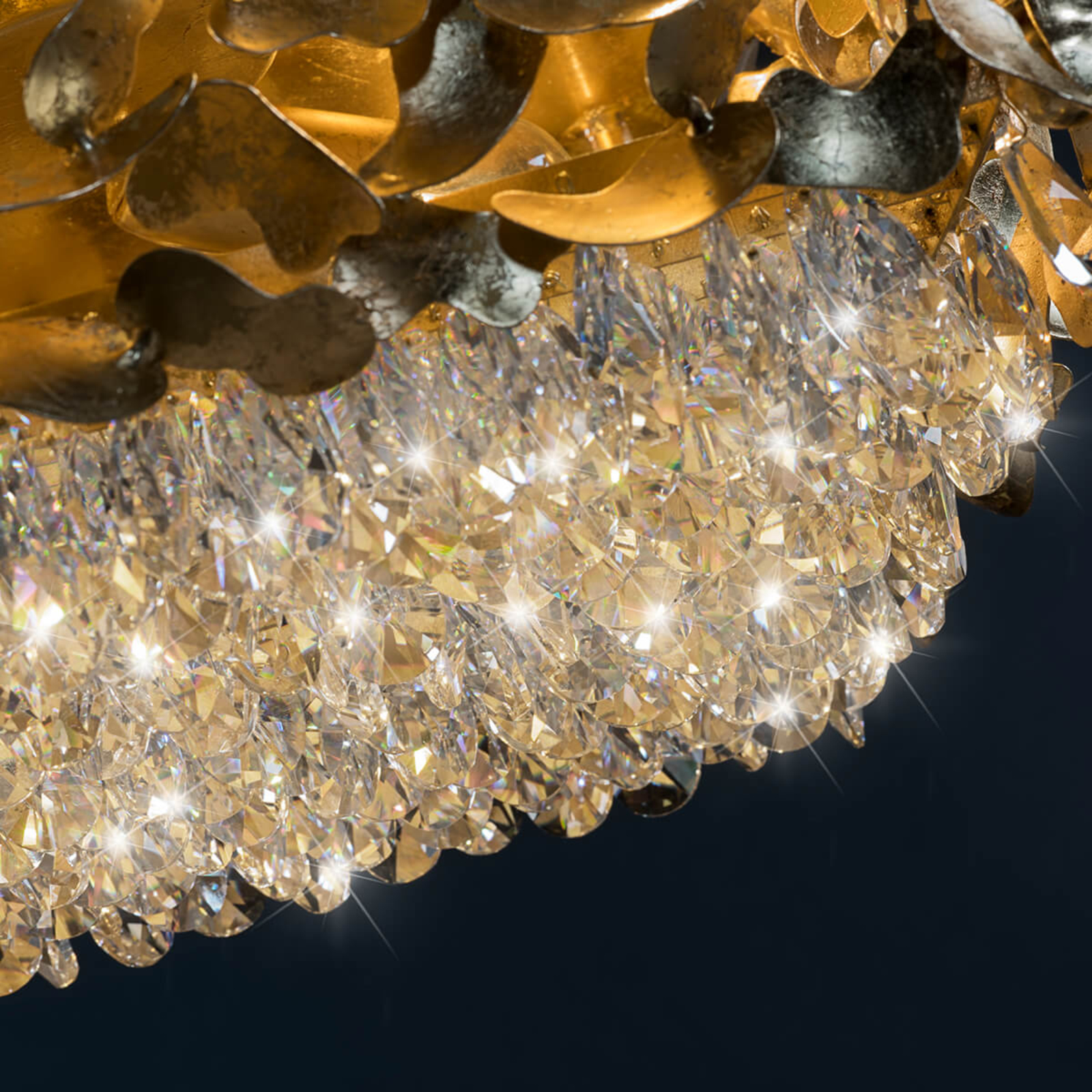 Lampa sufitowa złoto płatkowe Elisa, 35x35 cm