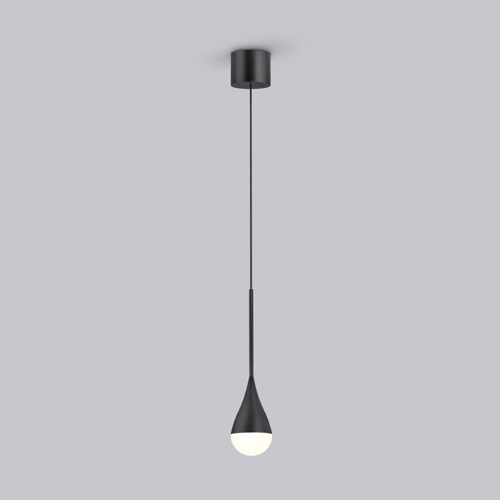 Helestra LED-Pendelleuchte DUC, schwarz, IP44, Ø 7 cm