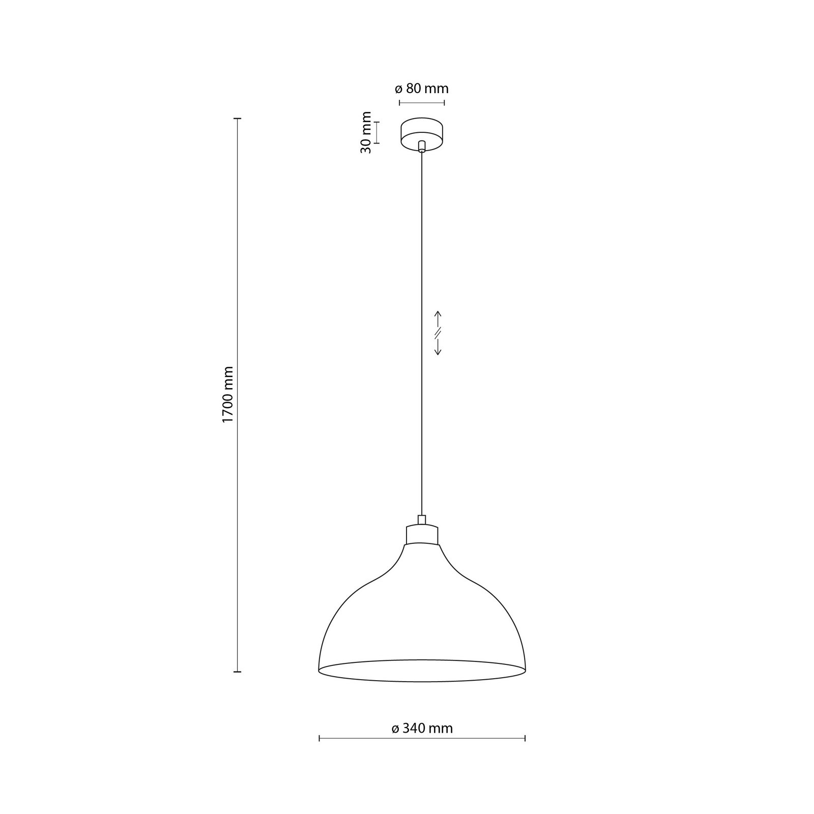 Cap pakabinamas šviestuvas, rudas, metalas, Ø 34 cm, E27