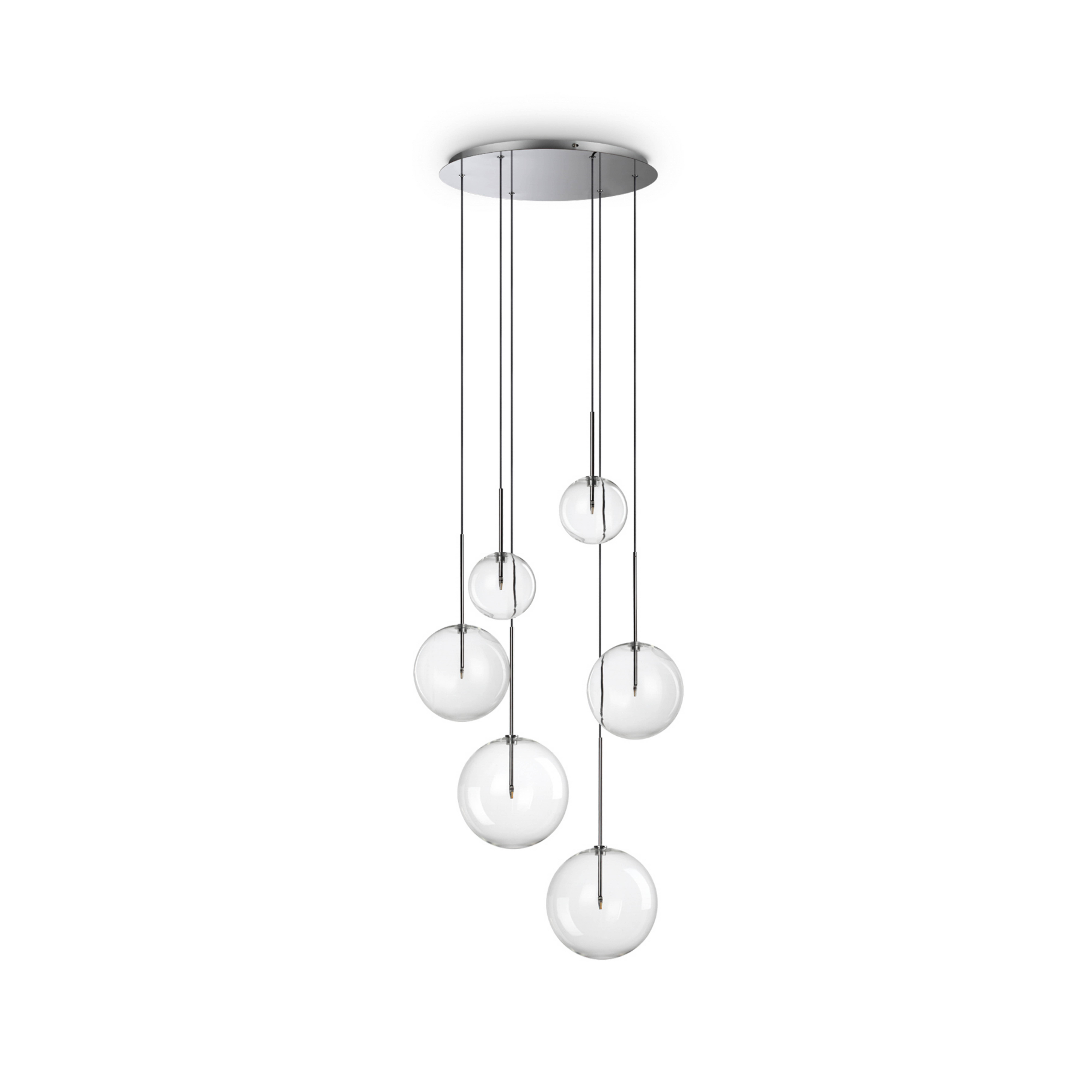 Ideal Lux Equinoxe висящо осветление 6 светлини хром-цветно прозрачно