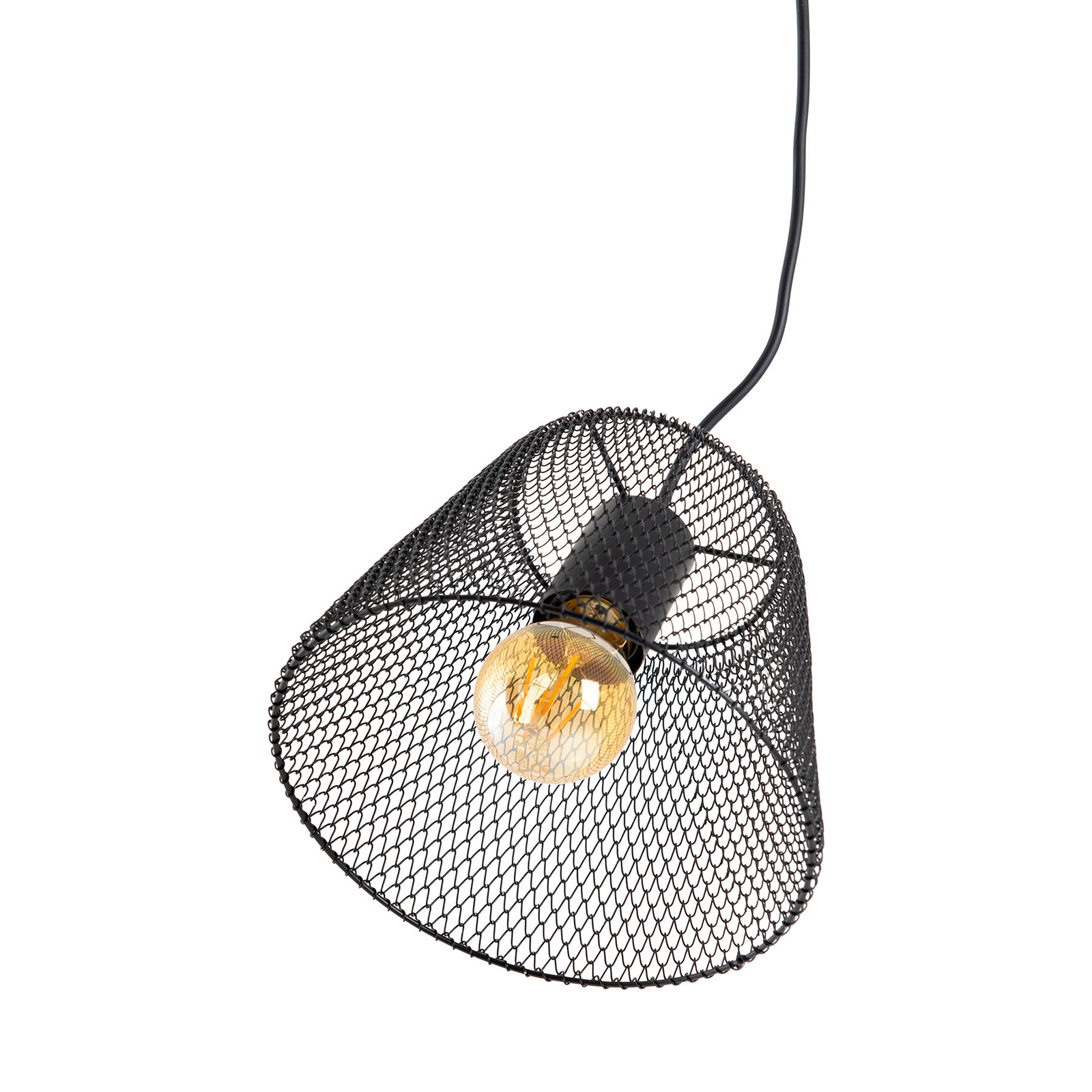 Висяща лампа Korie с абажур в клетка, единична светлина
