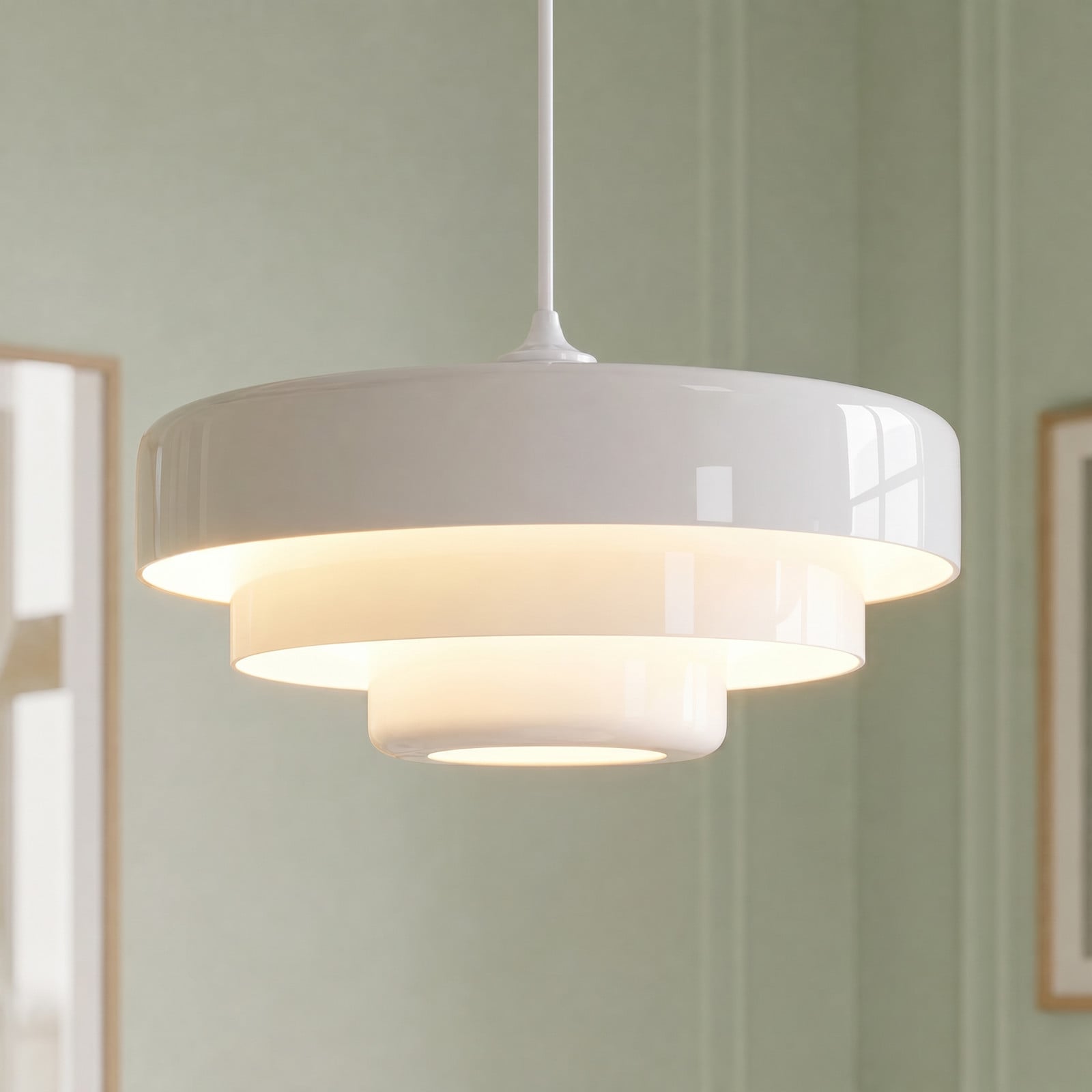 Tivra hänglampa, vit, Ø 35 cm, metall, E27 – Lindby - Matsal - Design - Med en ljuskälla | Produkter - Taklampor | Lampspecialisterna