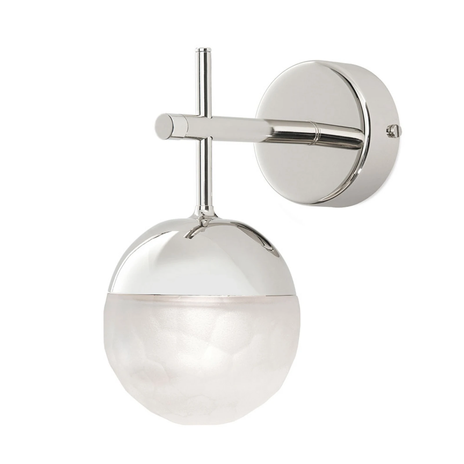 LED zidna lampa Ball, jedna žarulja, nikal, prema dolje