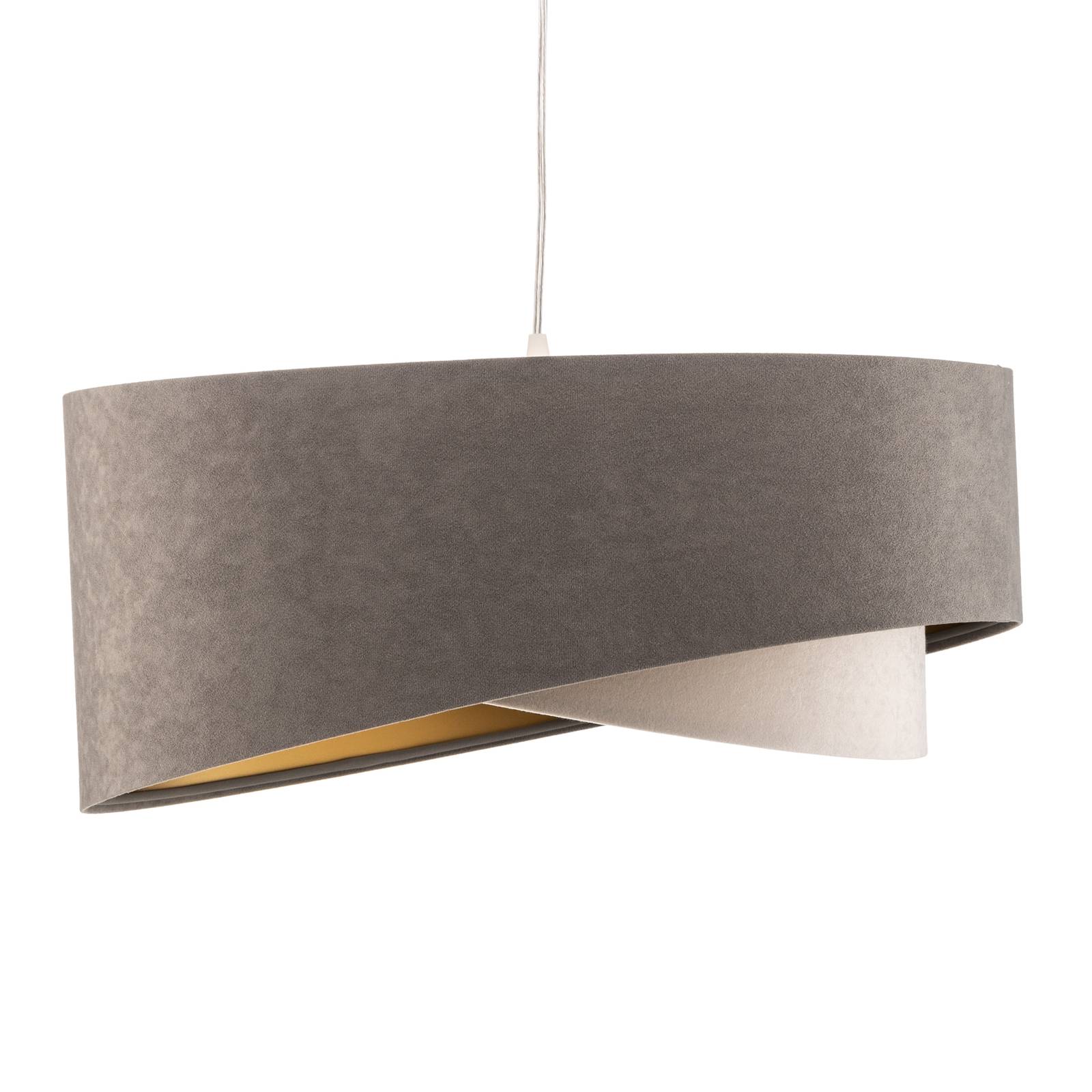 Lampa wisząca Vivien, trójkolorowa, szara/biała/złota