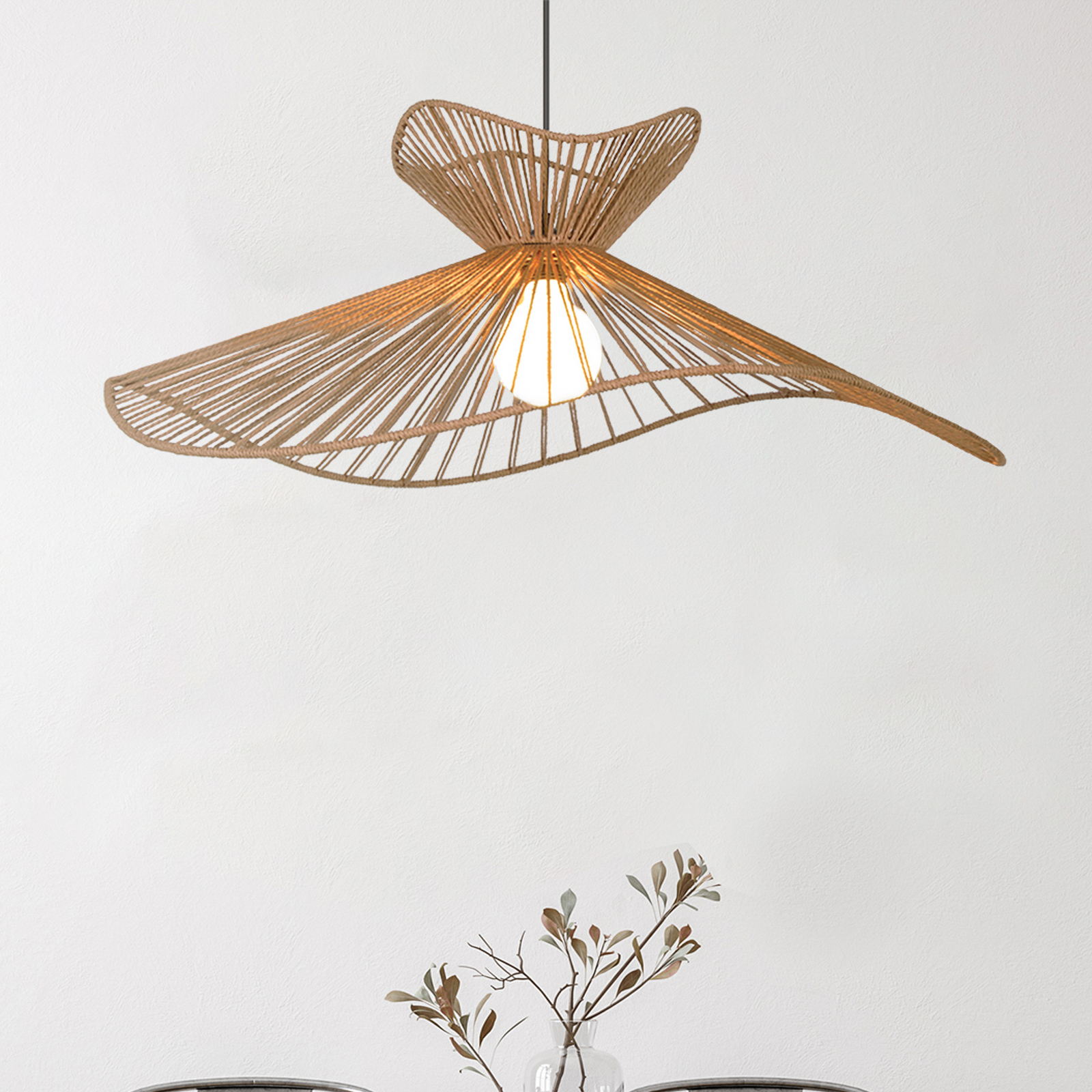 Lampada a sospensione Sahara, colore naturale, altezza 30 cm, carta - COREP SAS