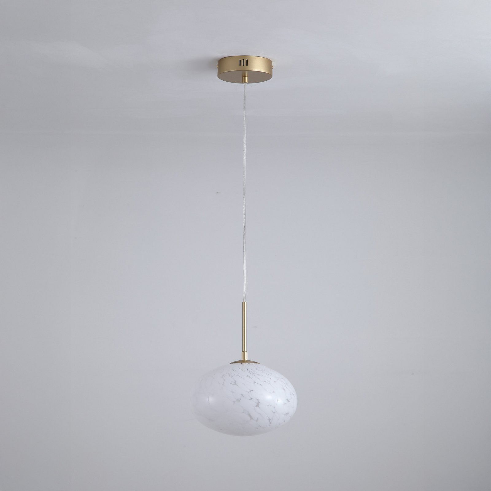 Suspension LED Confetti, Ø 25 cm, doré/blanc, verre