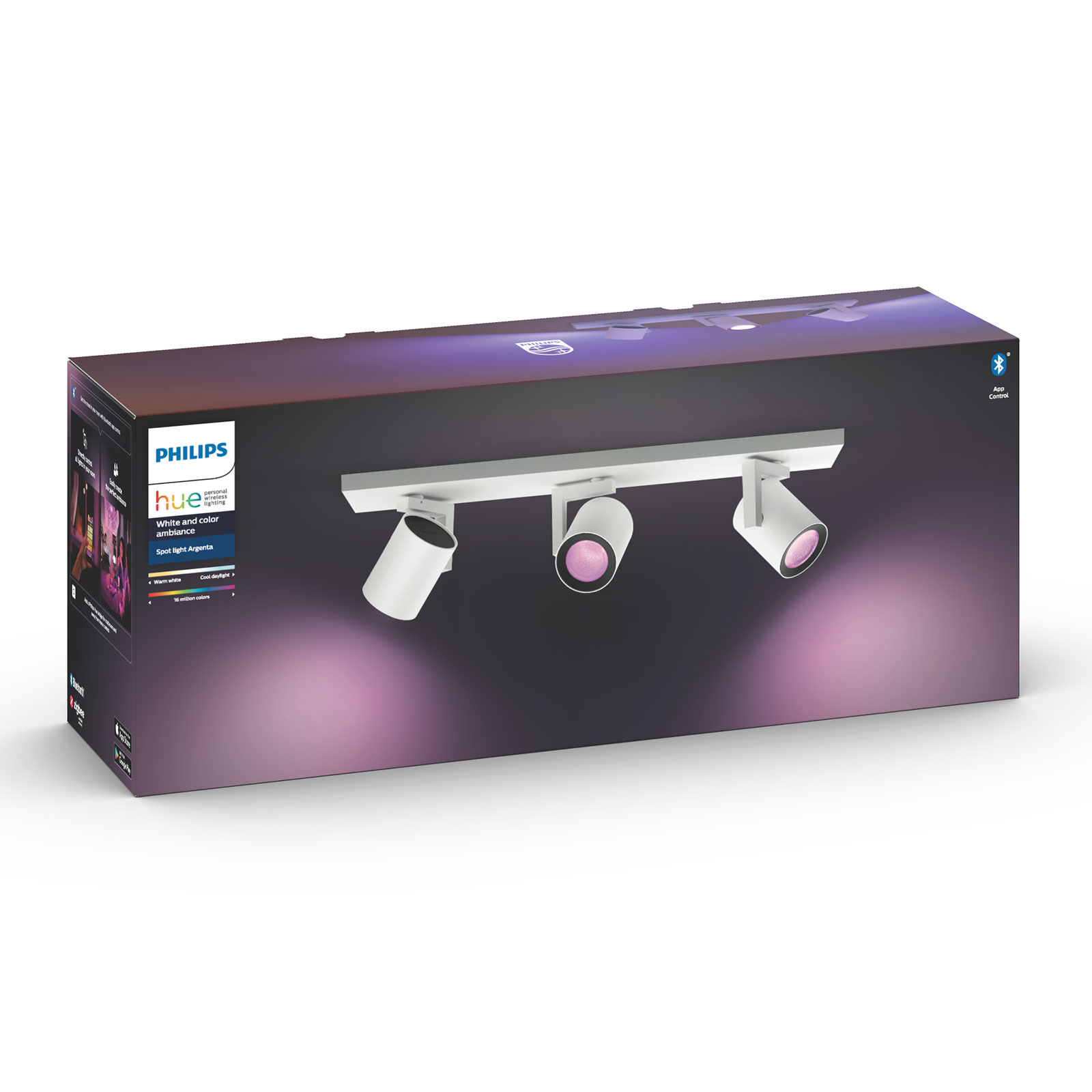 Philips Hue Argenta LED-spot tre lyskilder hvit