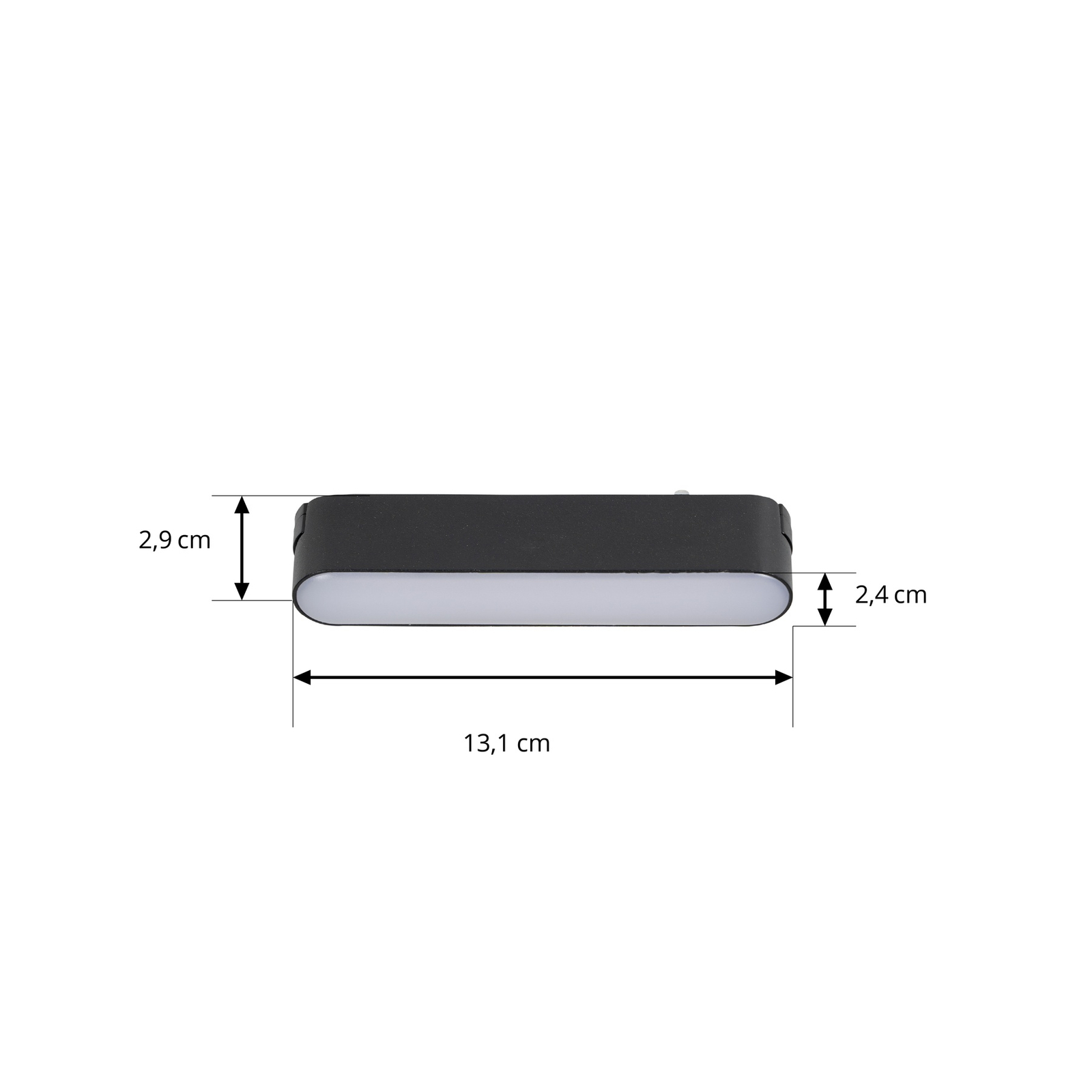 Lindby LED lente 48 V Lumaro, melna, 5W, plastmasas, ar iespēju regulēt