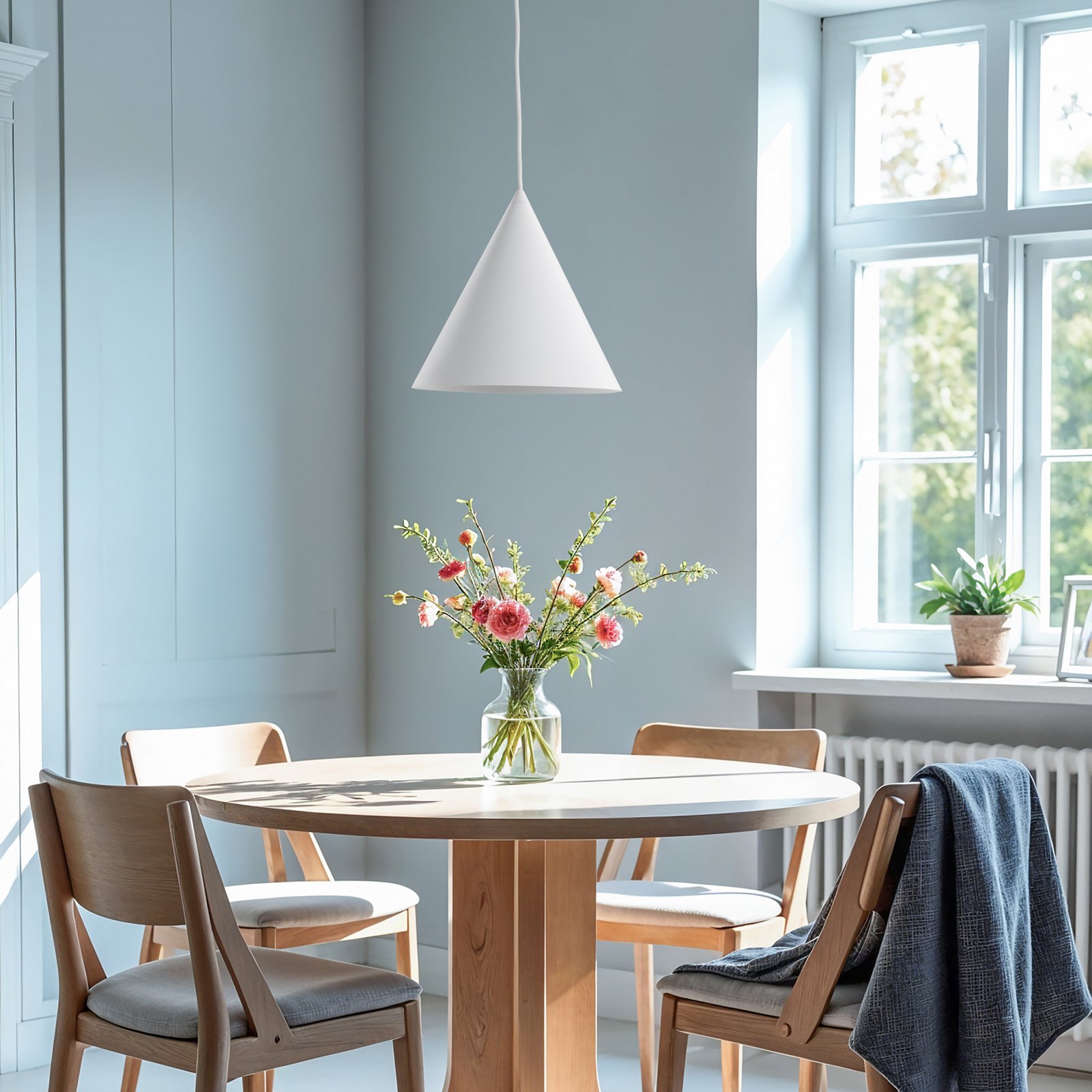Cono hanglamp, wit, Ø 25 cm, staal, 1-lamp